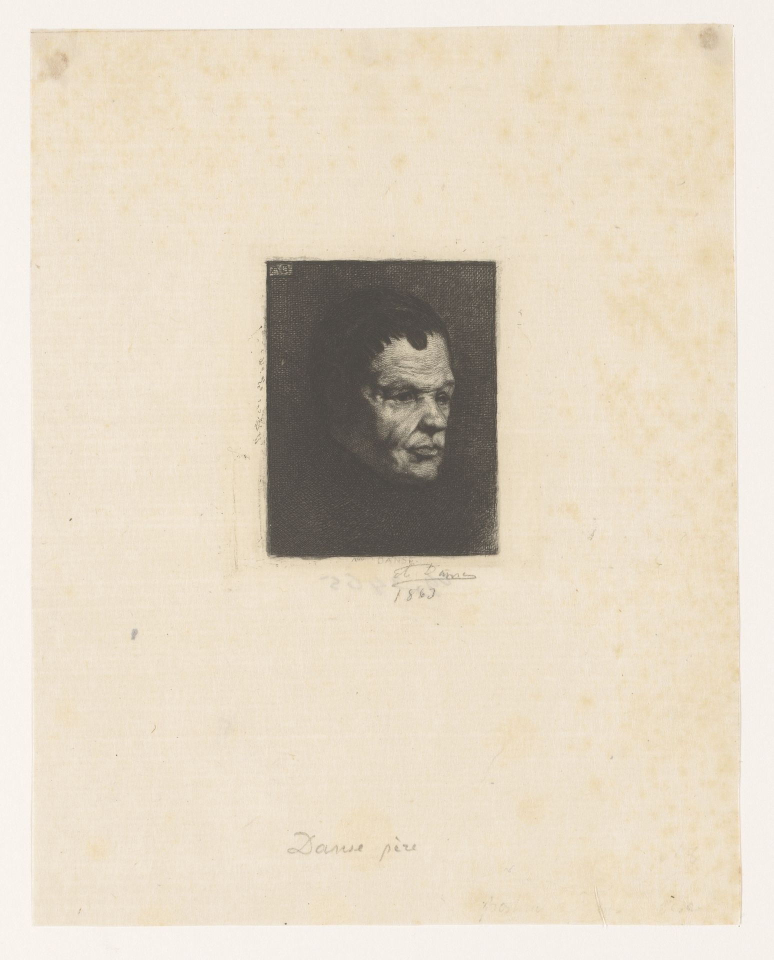 Portret van de vader van de kunstenaar by Auguste Danse