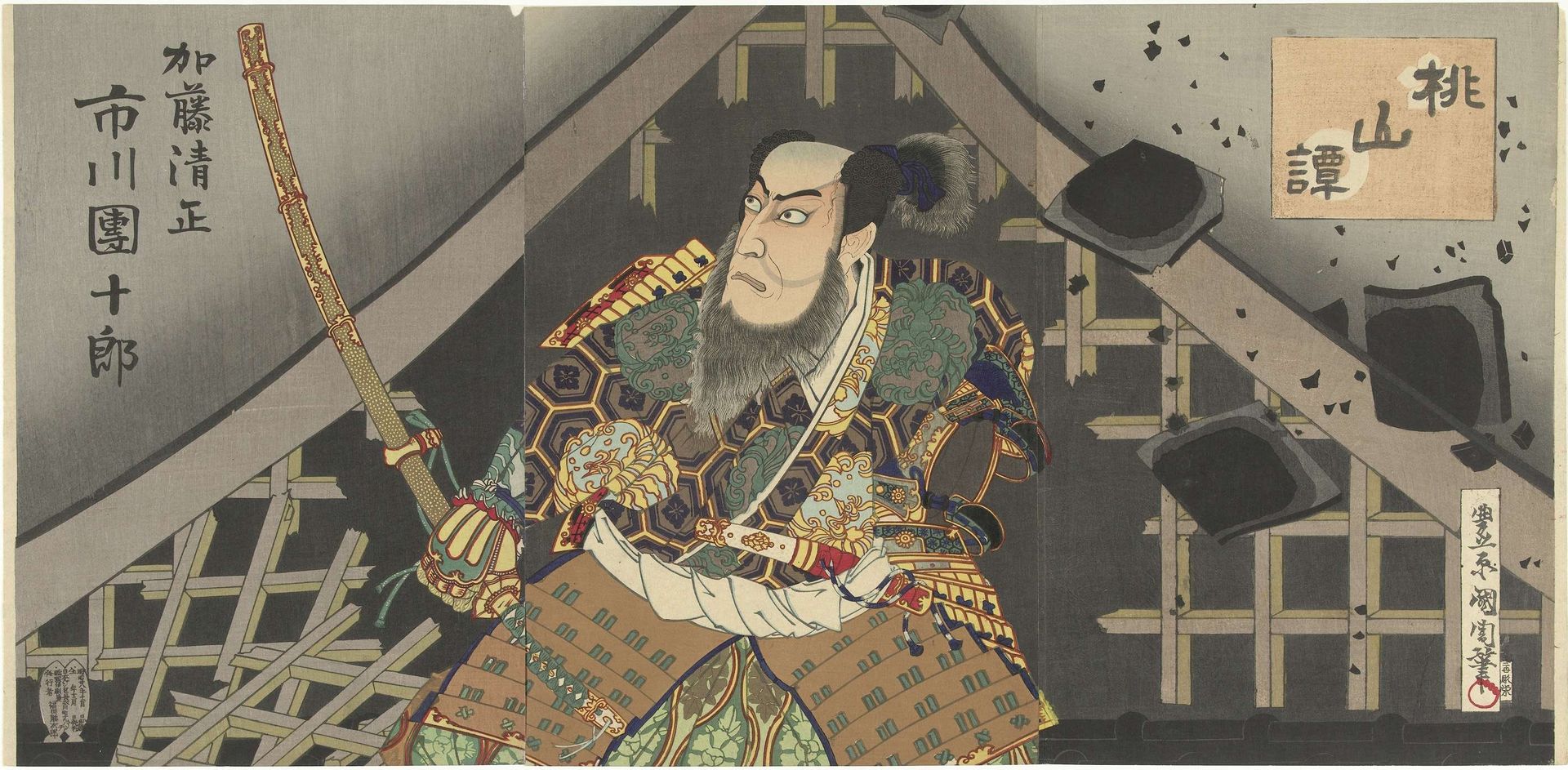 Ichikawa Danjuro als Kato Kiyomasa by Toyohara Kunichika