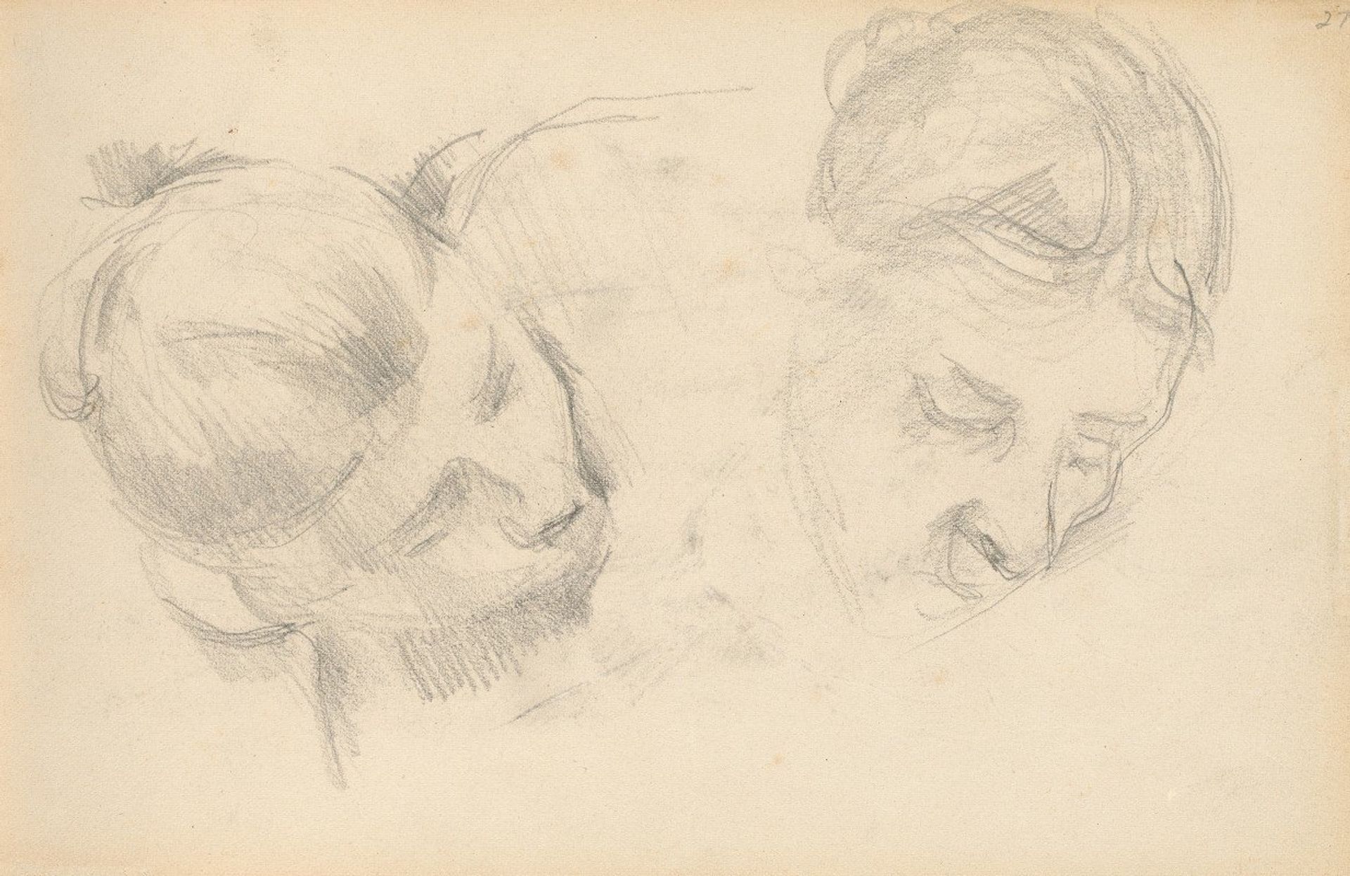 Two Heads of Women by Paul Cézanne