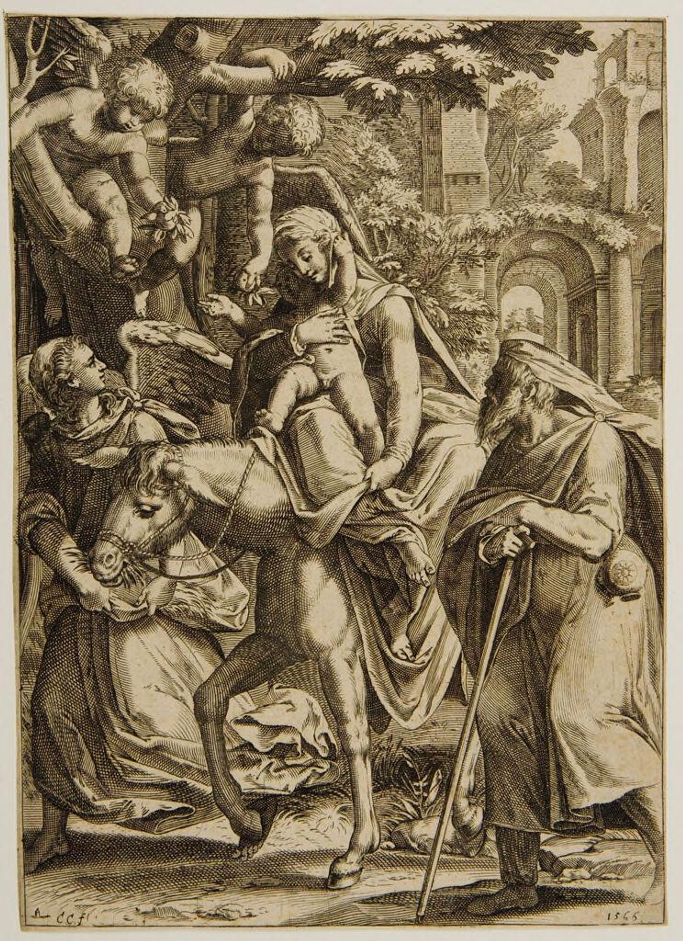 Flight into Egypt by Cornelis Cort