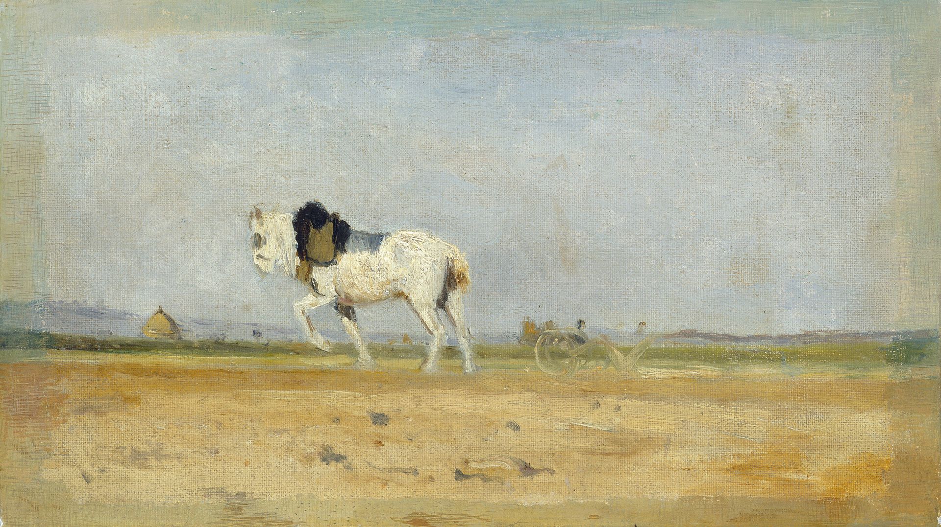 A Plow Horse in a Field by Stanislas Lépine
