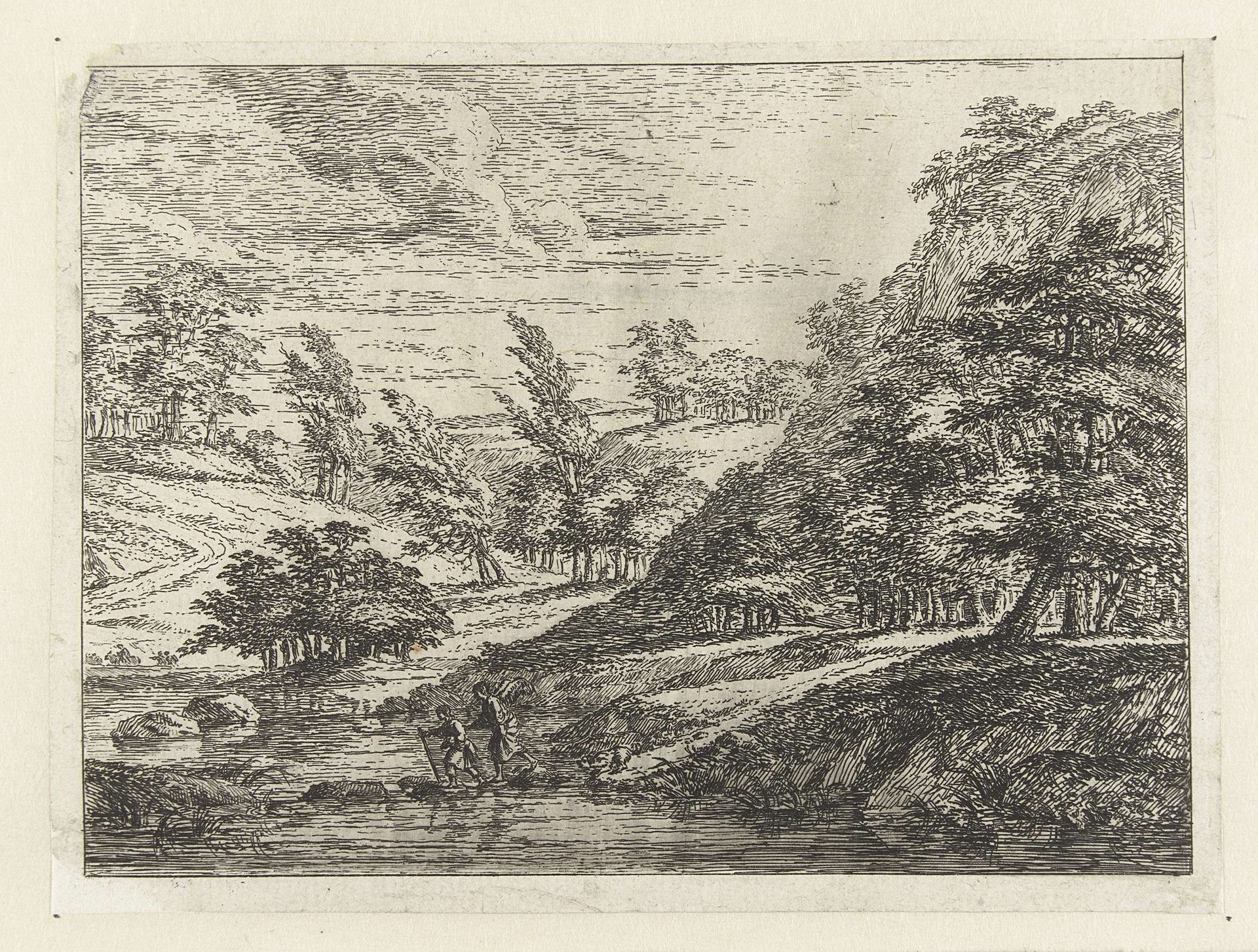Landschap met Tobias en zijn hond en de engel Raphael by Karel du Jardin