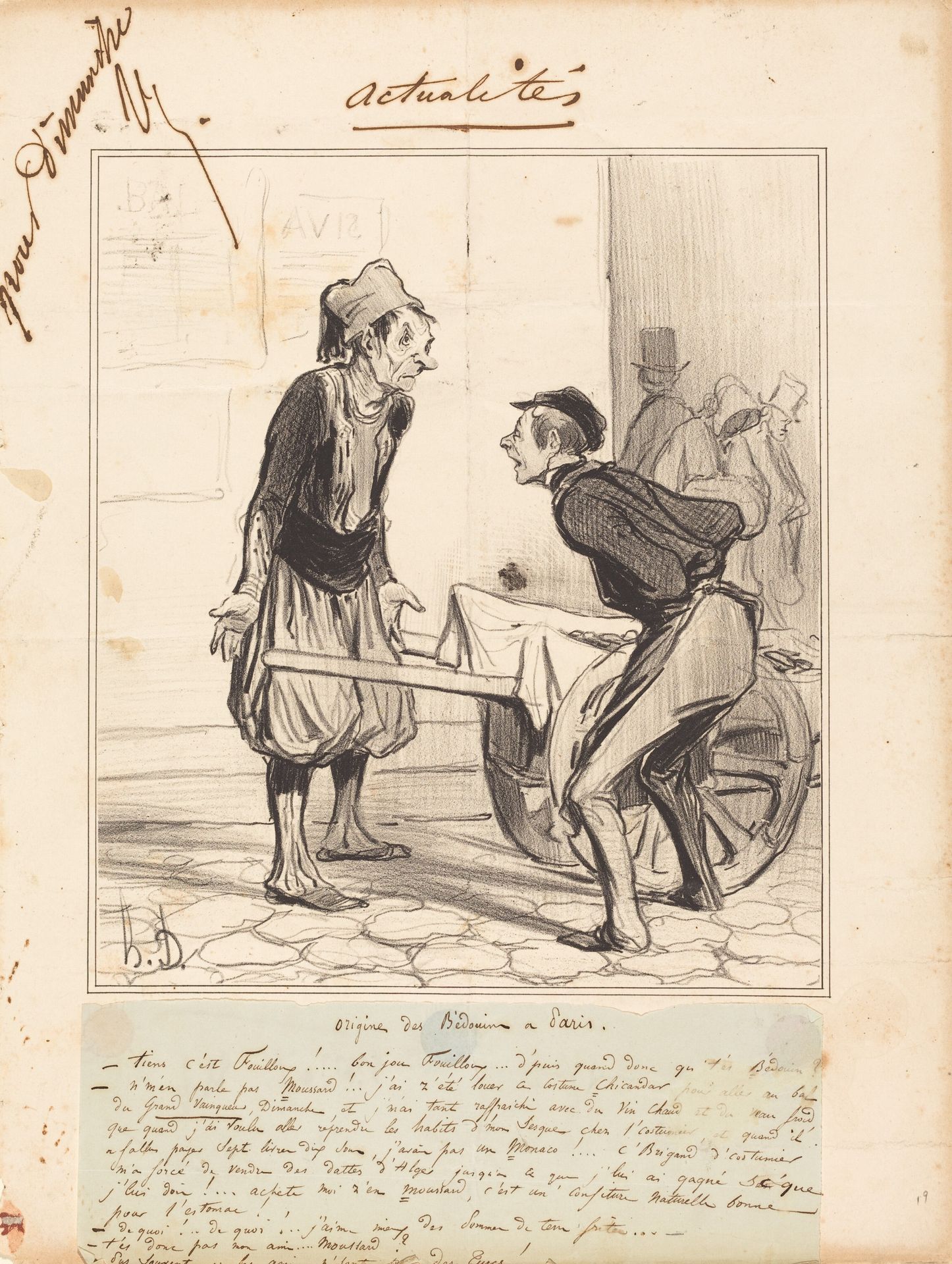 Origine des Bédoins a Paris by Honoré Daumier