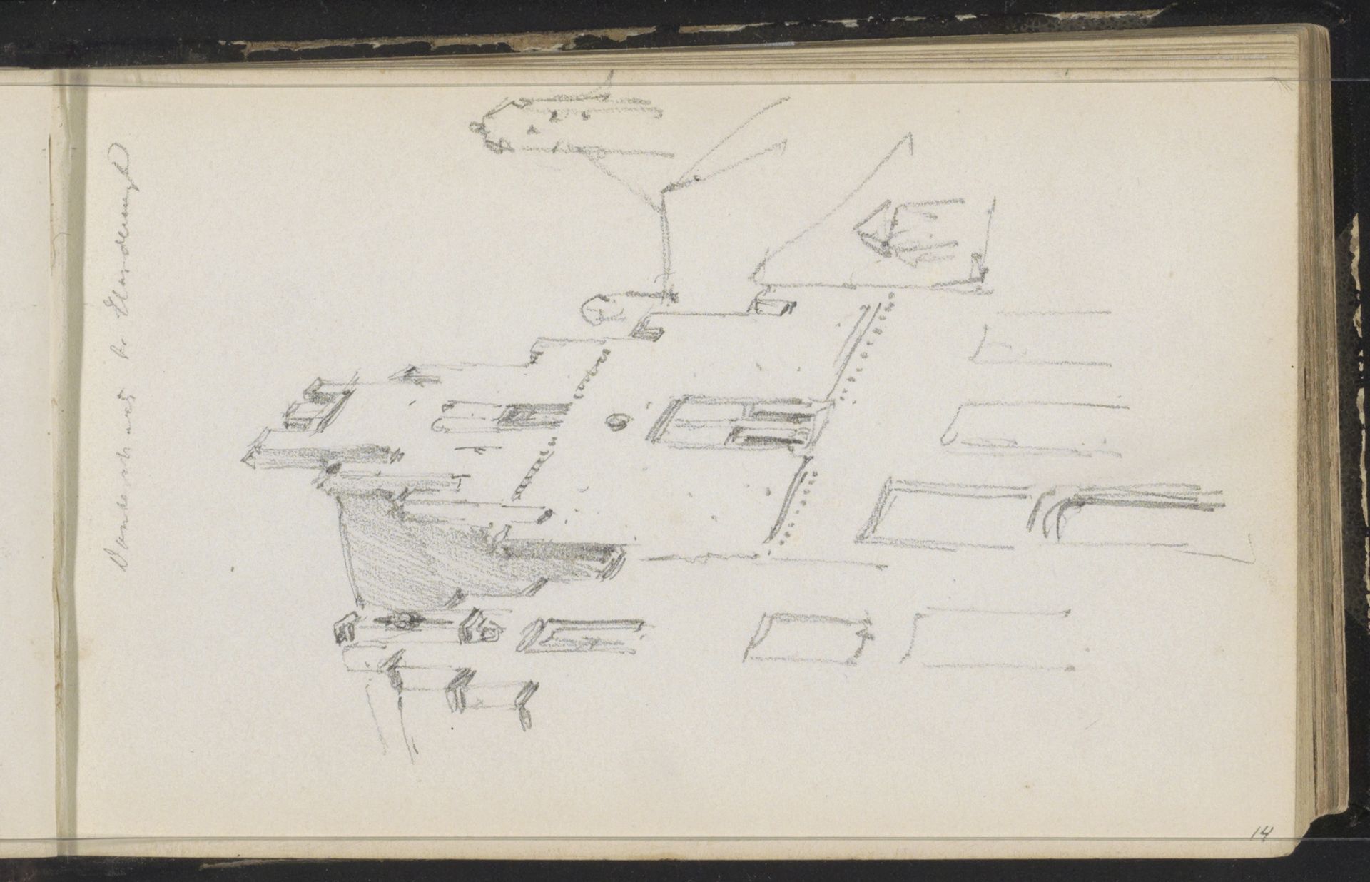Gezicht op gevels in de Donkerstraat te Harderwijk by Cornelis Springer
