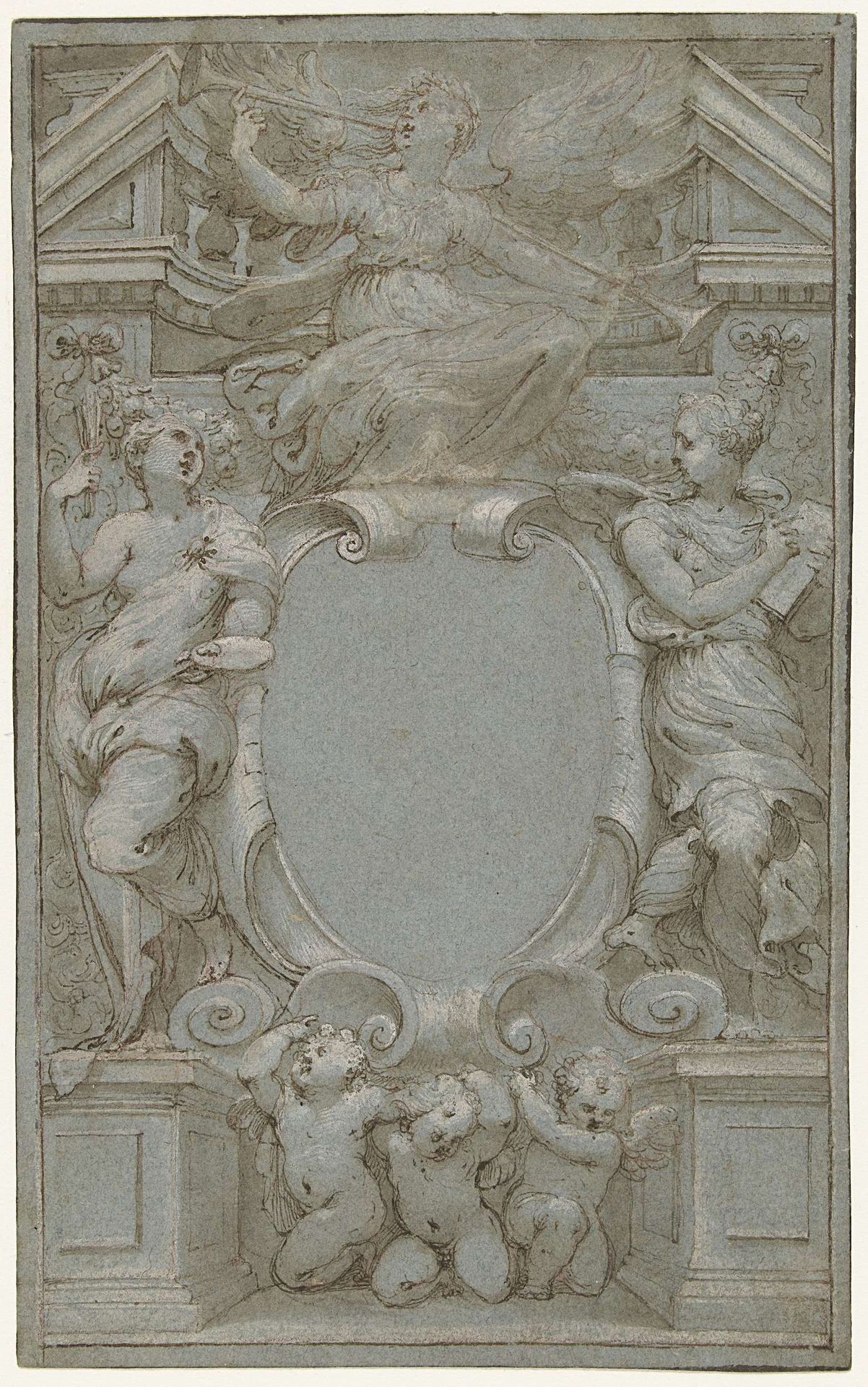 Design for a Frontispiece with the Art of Painting and Drawing by Valerio Castello