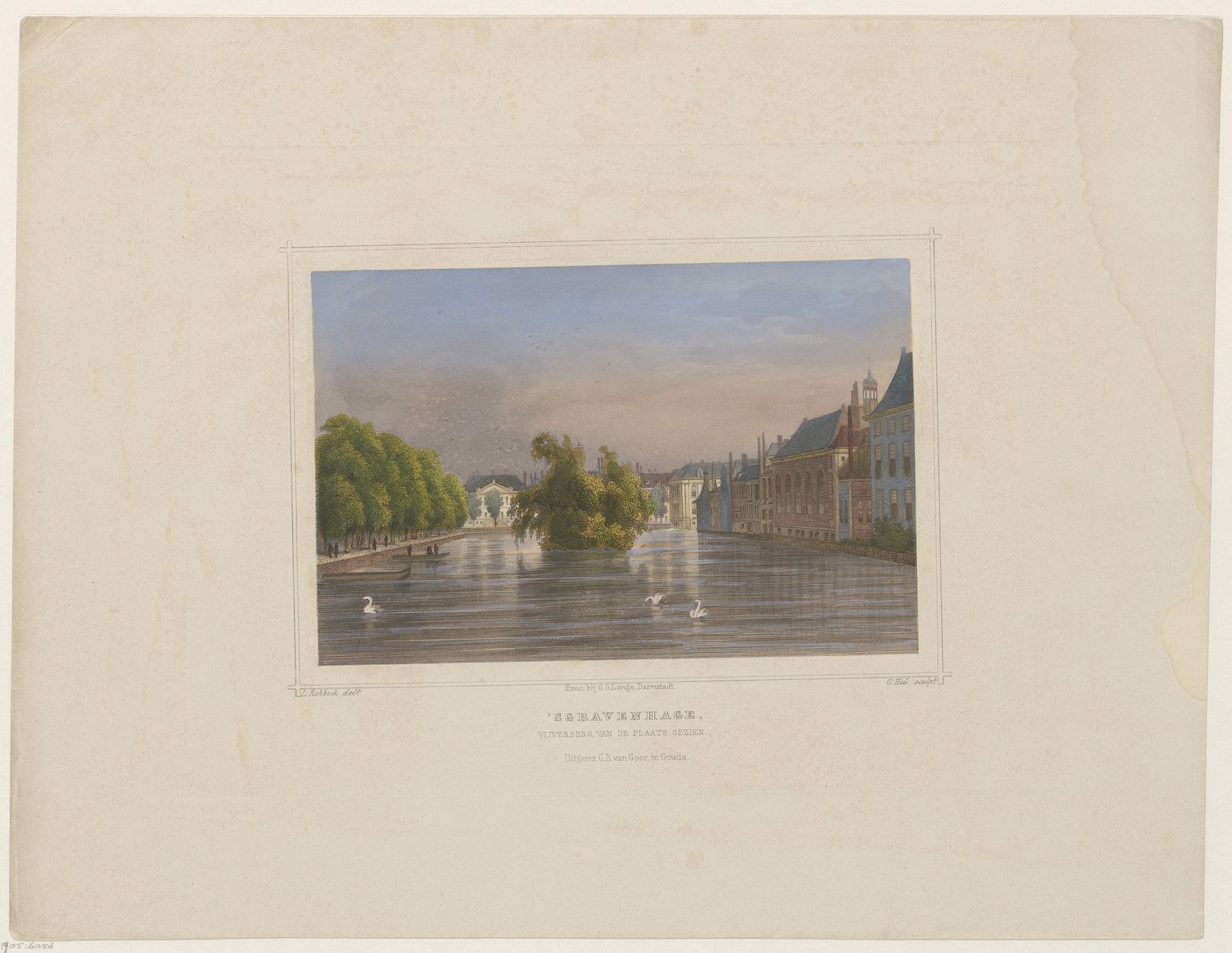 Gezicht op de Vijverberg in Den Haag by G. Hess