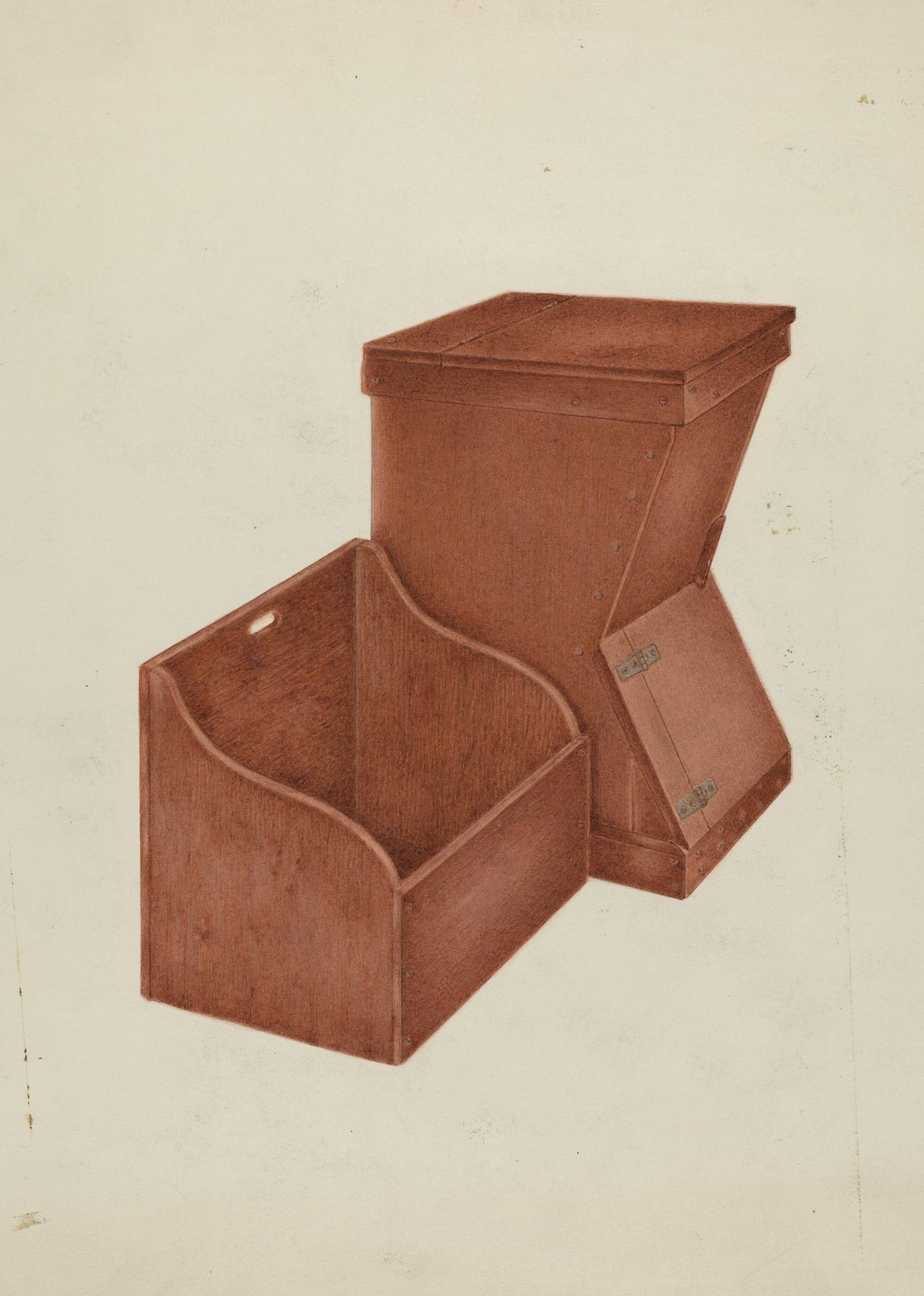 Shaker Wood Box and Kindling Box by George V. Vezolles