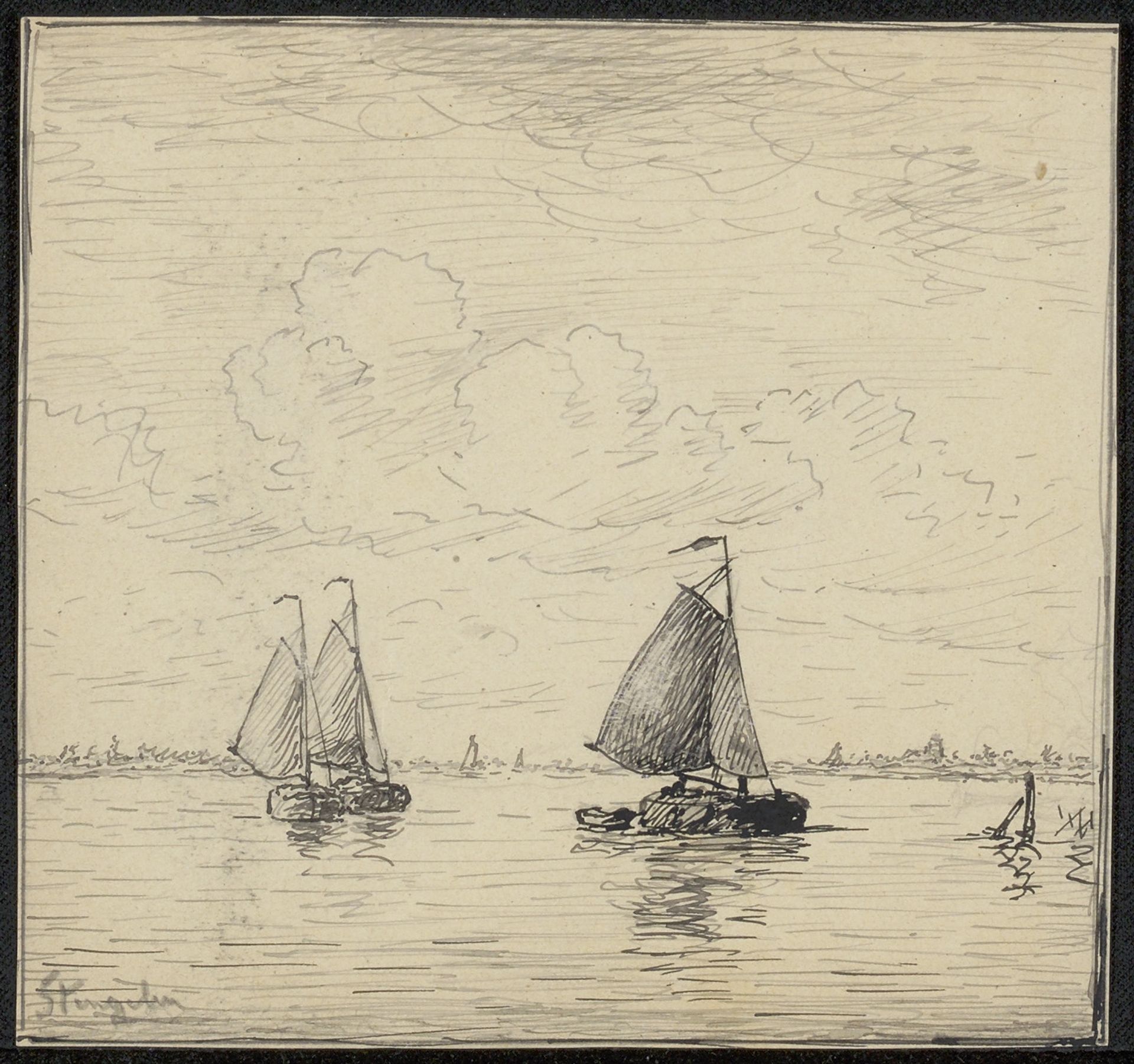 Tekening uit archief Philip Zilcken by Alphonse Stengelin