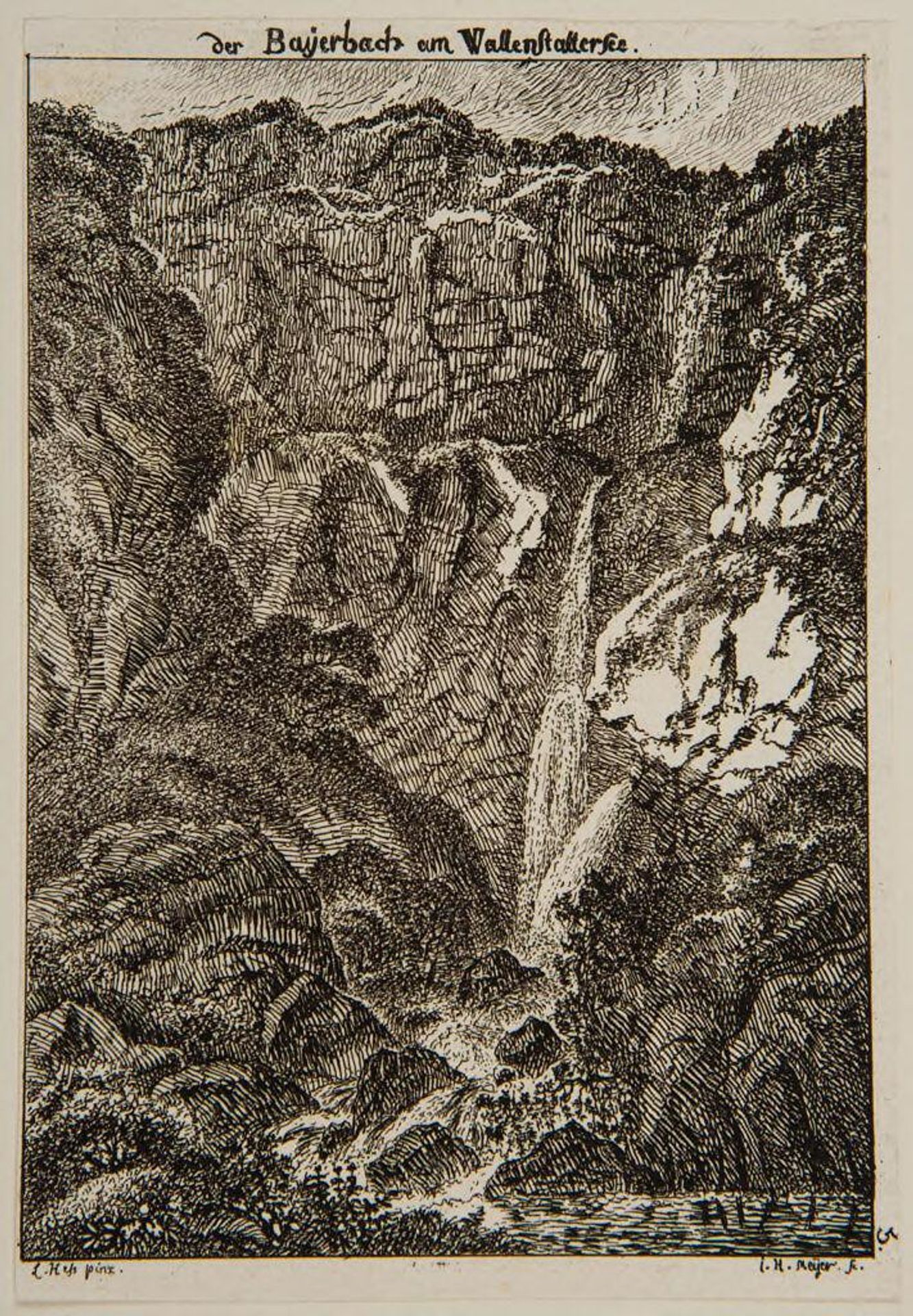 The Bayerbach, Lake of Walenstadt by Johann Heinrich Meyer