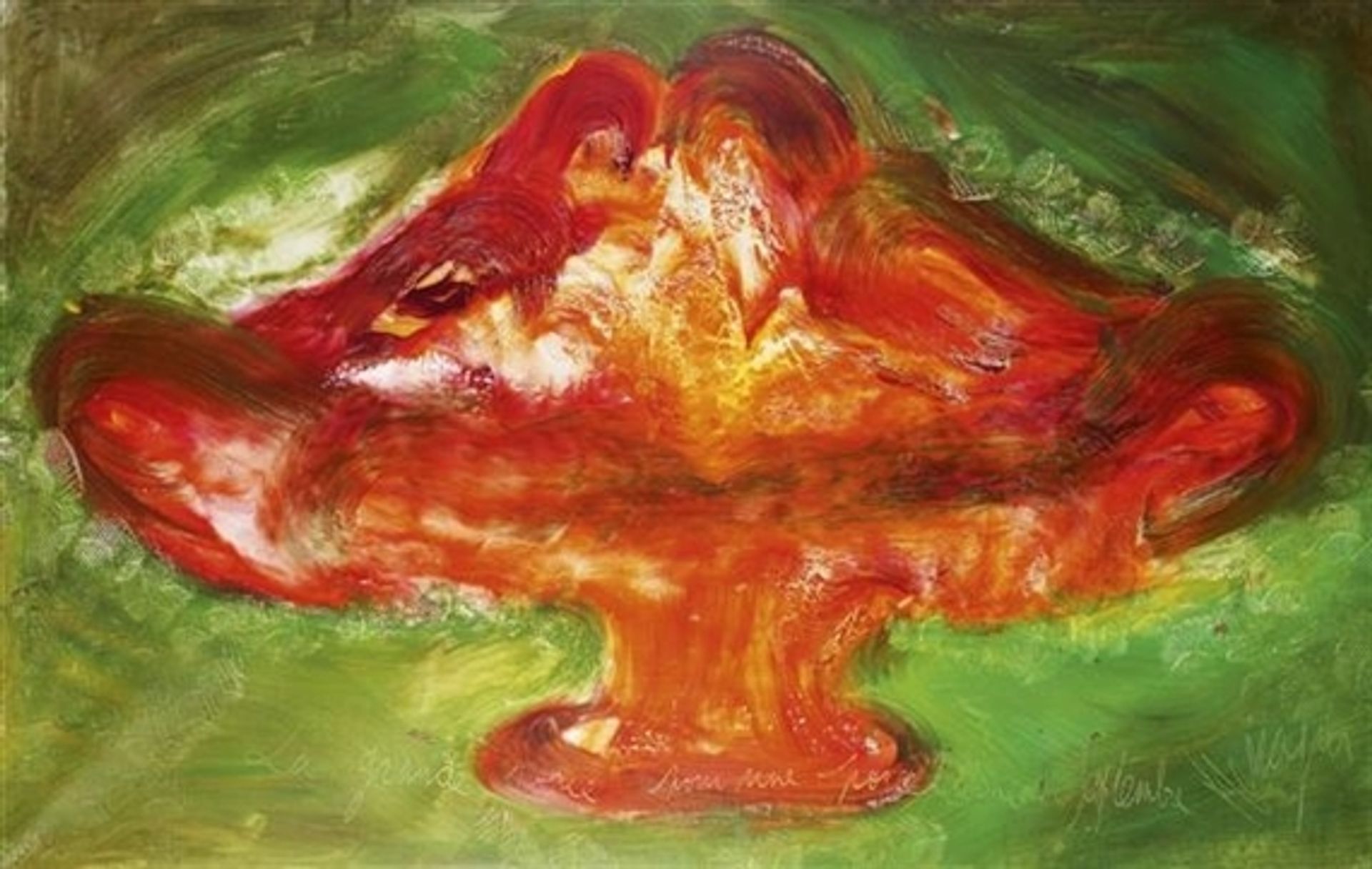 La grande rosée pour une porcelaine de septembre by Jean Messagier