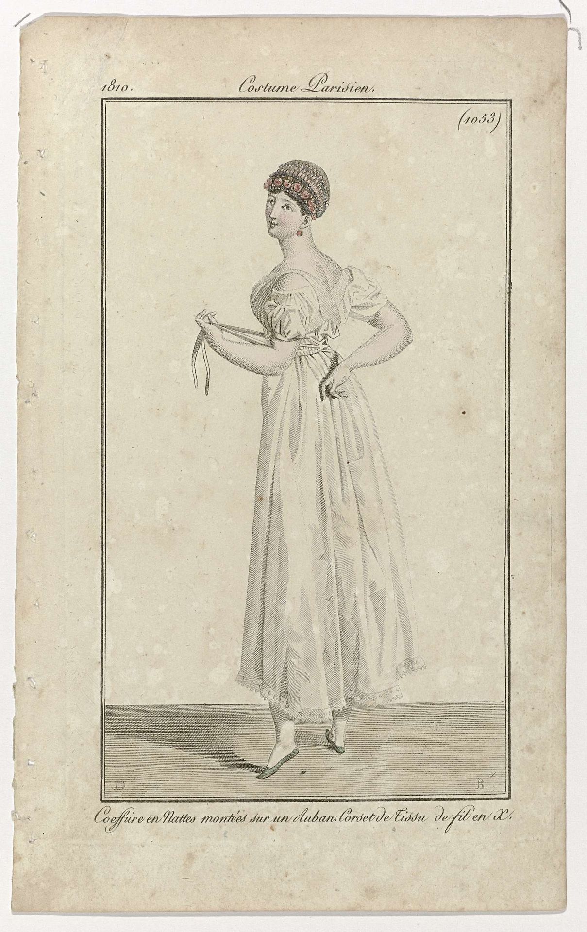 Journal des Dames et des Modes, Costume Parisien, 15 avril 1810, (1053): Coeffure en nattes (...) by Pierre Charles Baquoy