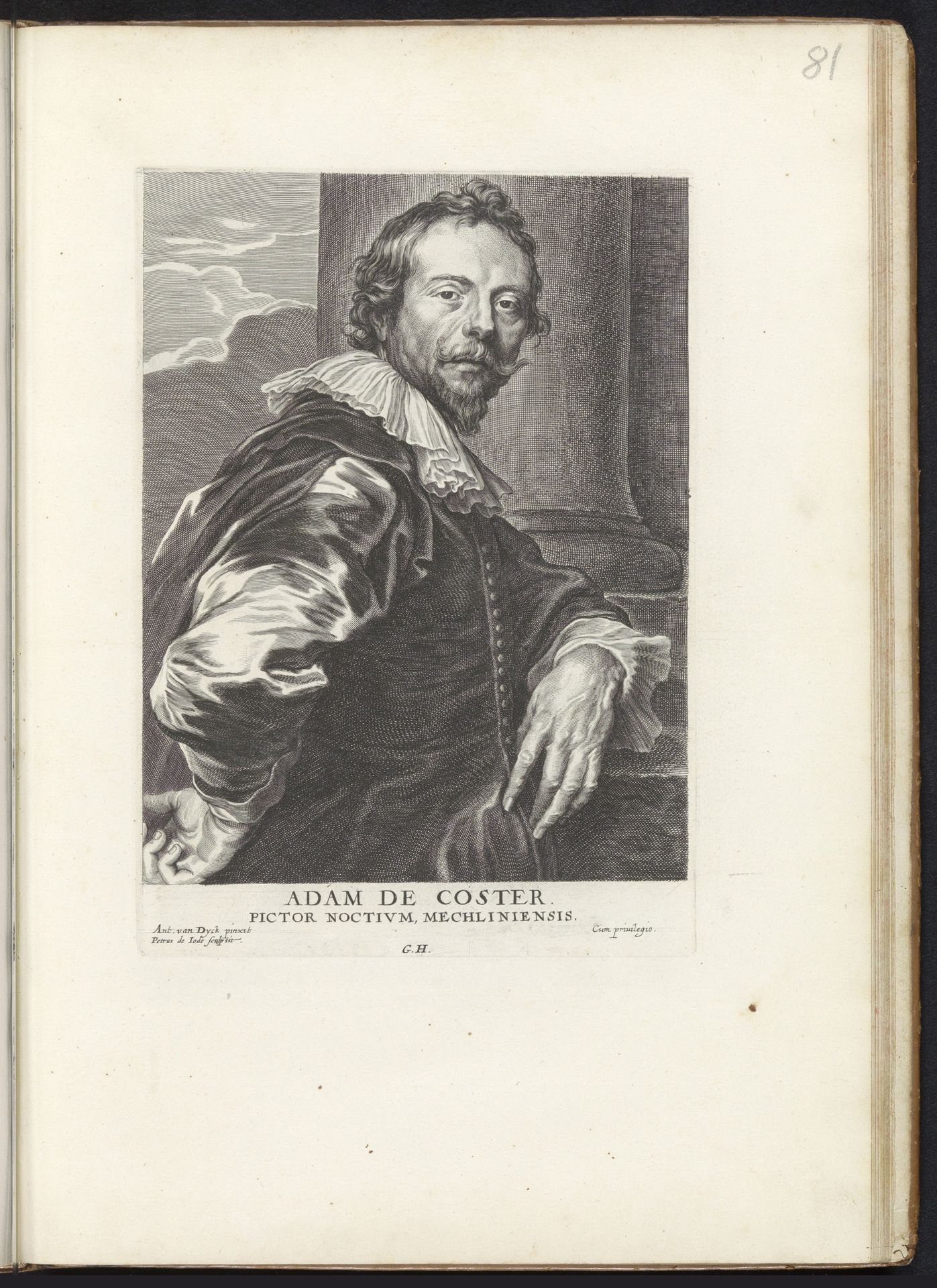 Portret van de schilder Adam de Coster by Pieter de (II) Jode