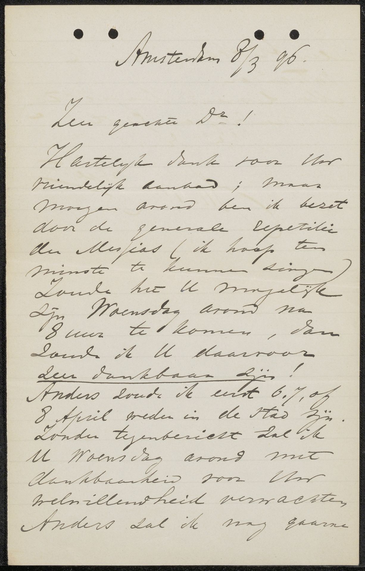 Brief aan C.C. Delprat by Johannes Martinus Messchaert