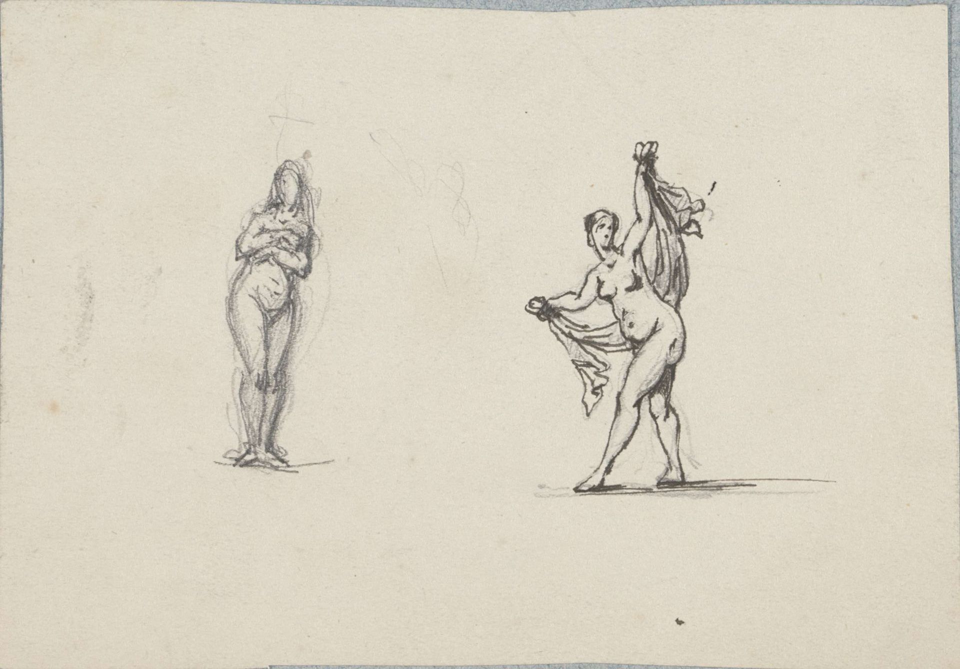 Twee naakte vrouwen, de rechter met een sluier by Henri Cameré