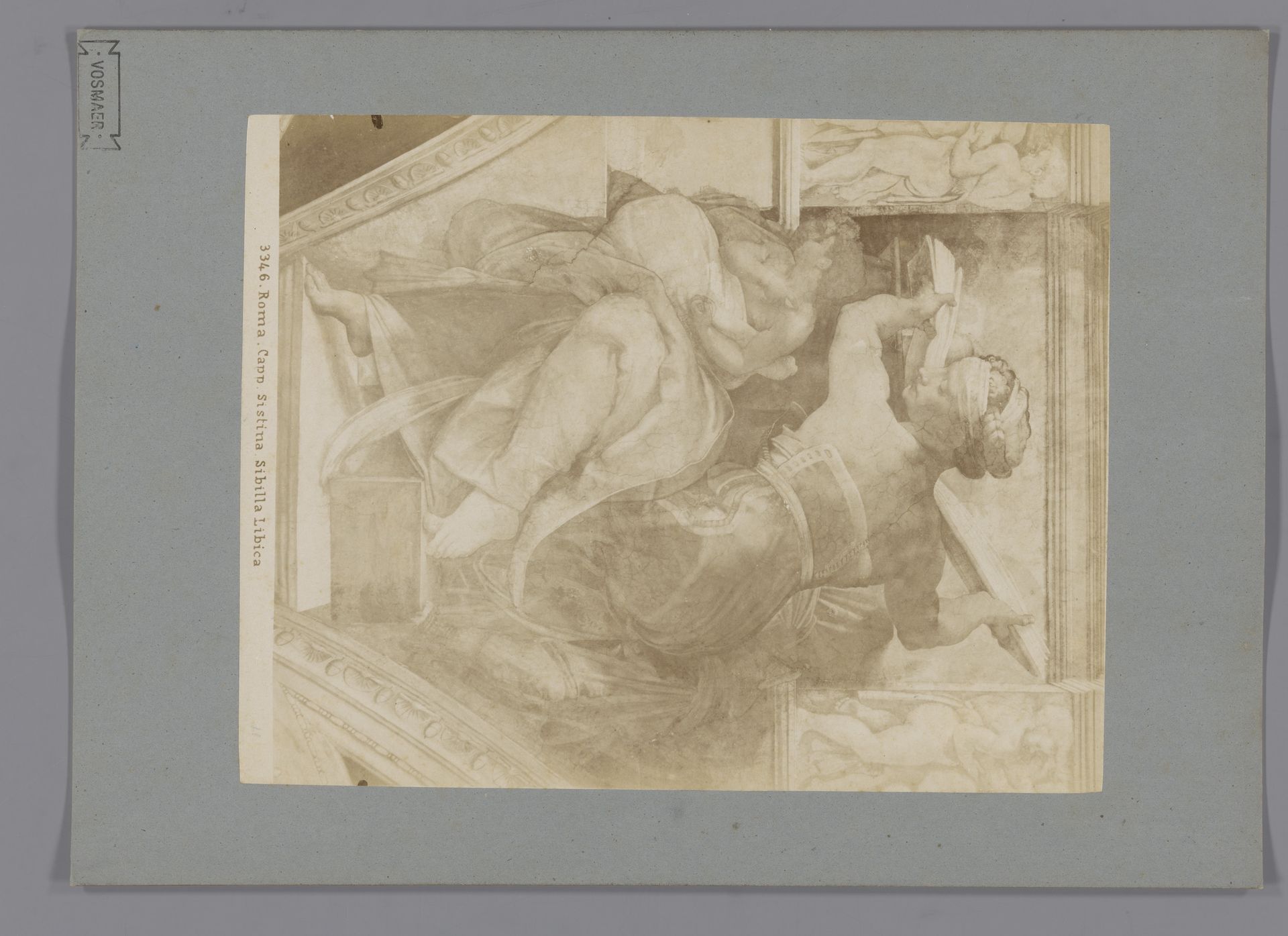 Fotoreproductie van het fresco De Libische Sibille door Michelangelo in de Sixtijnse kapel by Anonymous