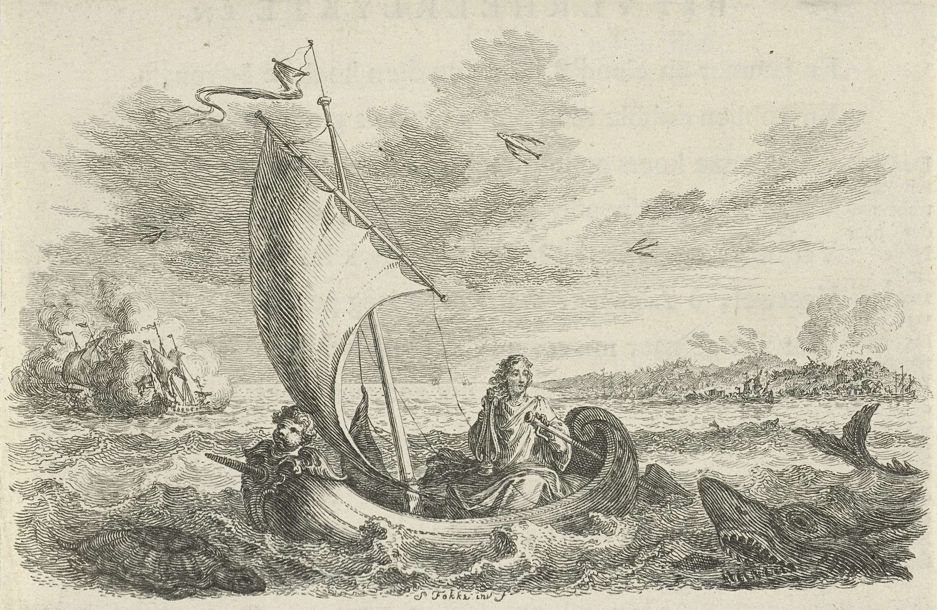 Jongeman in een zeilboot by Simon Fokke