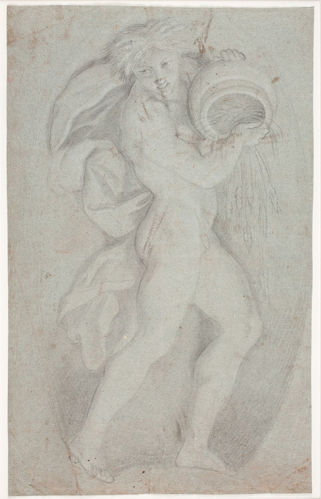 Stående ung mand holdende en krukke by Hendrik Krock