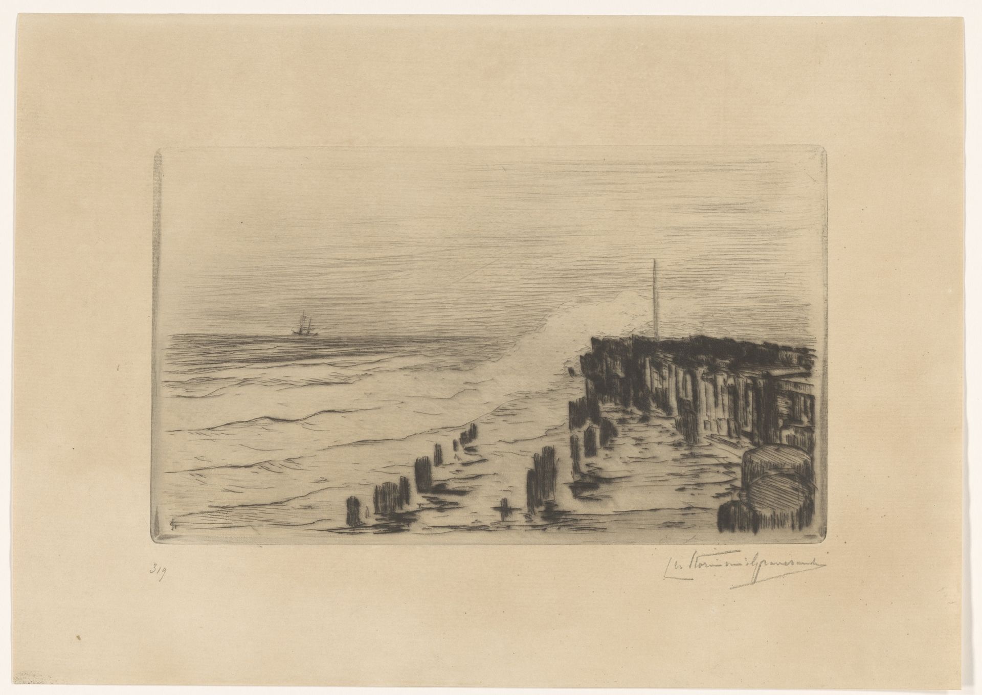Pier van Vlissingen by Carel Nicolaas Storm van 's-Gravesande