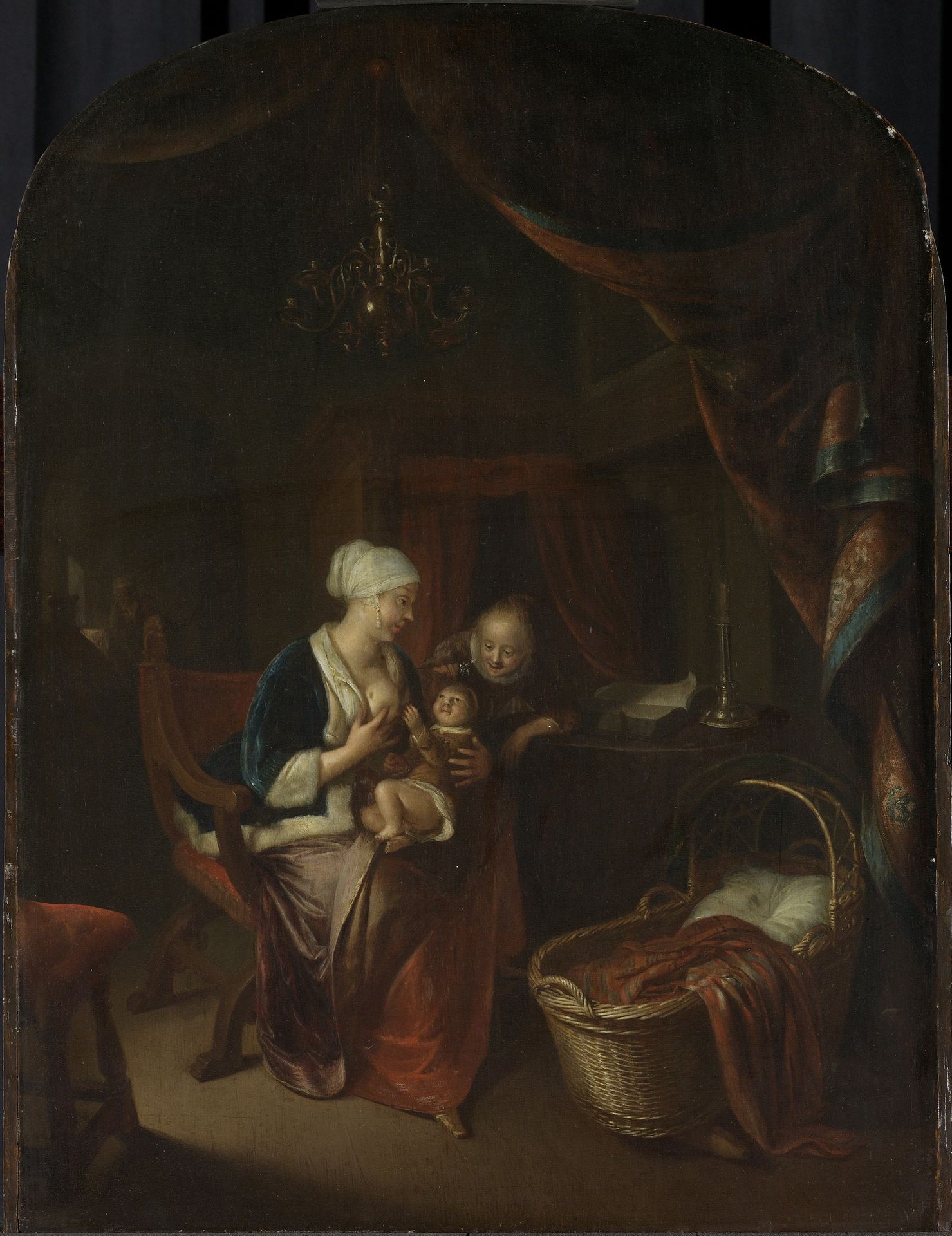 A Mother giving her Child the Breast by Domenicus van Tol