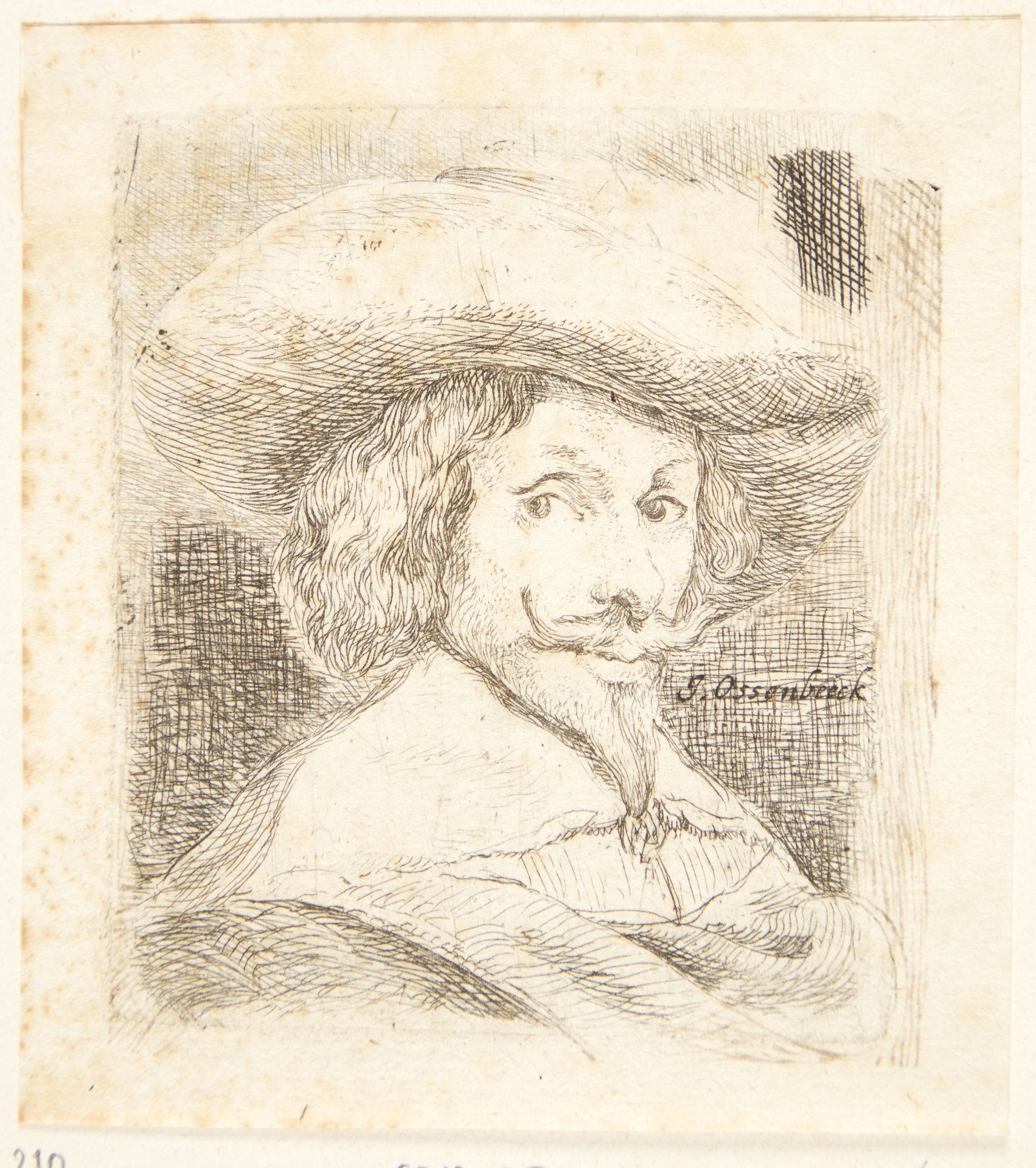 Portræt af en mand med hat, formentlig maleren Pieter van Laer by Jan van Ossenbeeck