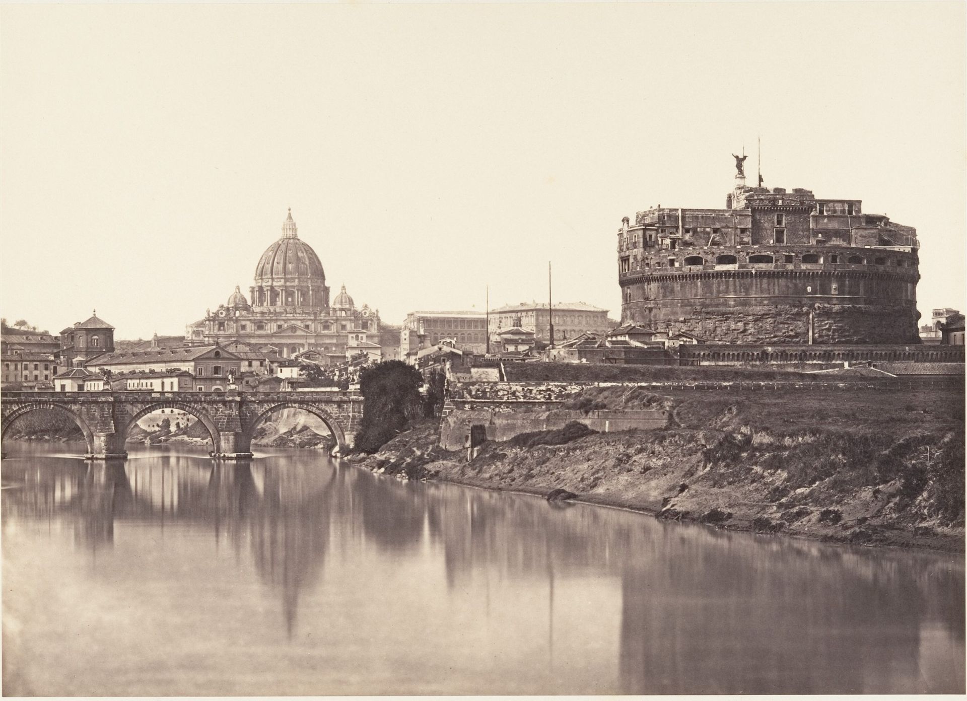 Veduta di Castel St Angelo. S. Pietro by Eugène Constant