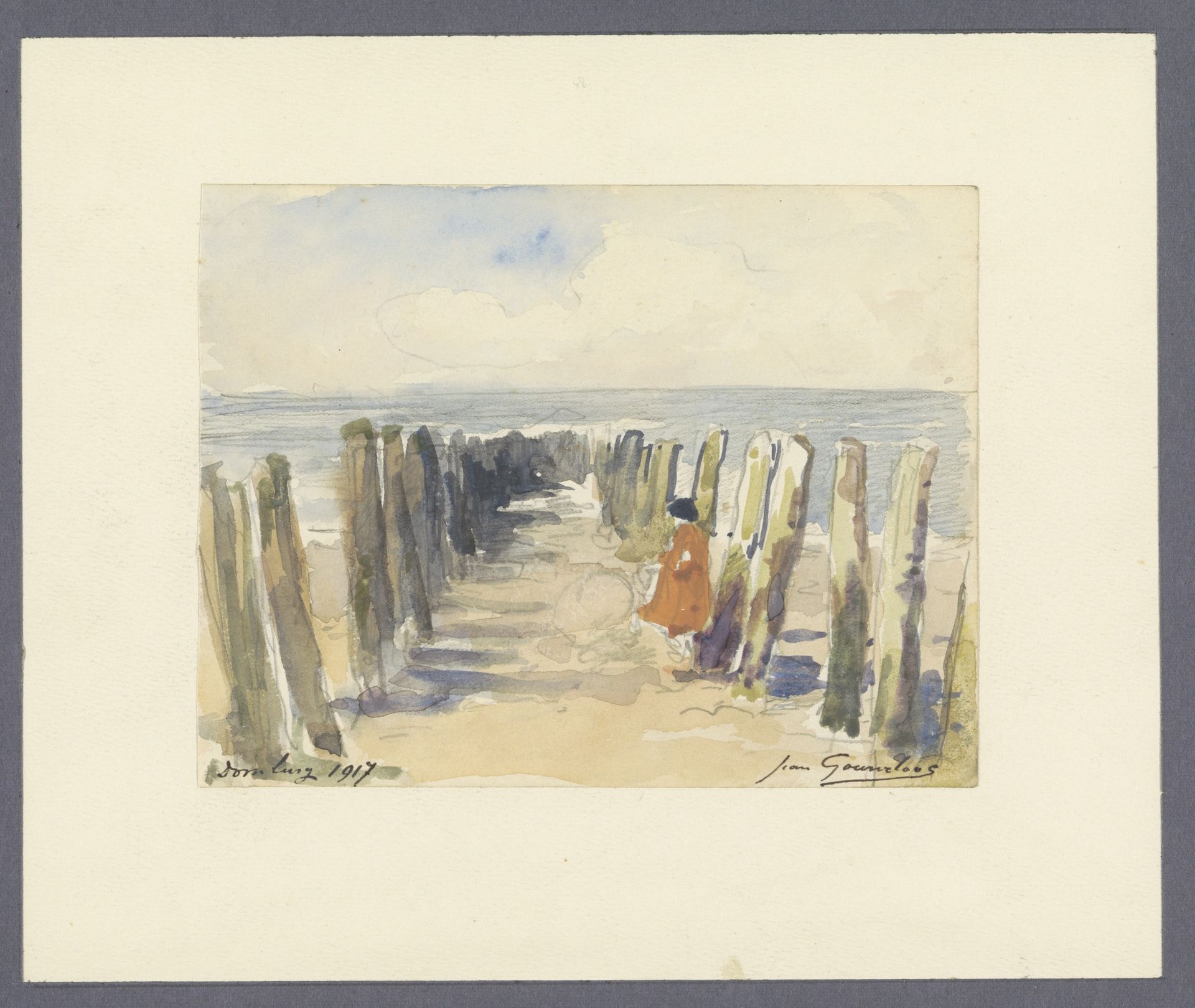 Strandgezicht te Domburg by Jean Leon Henri Gouweloos