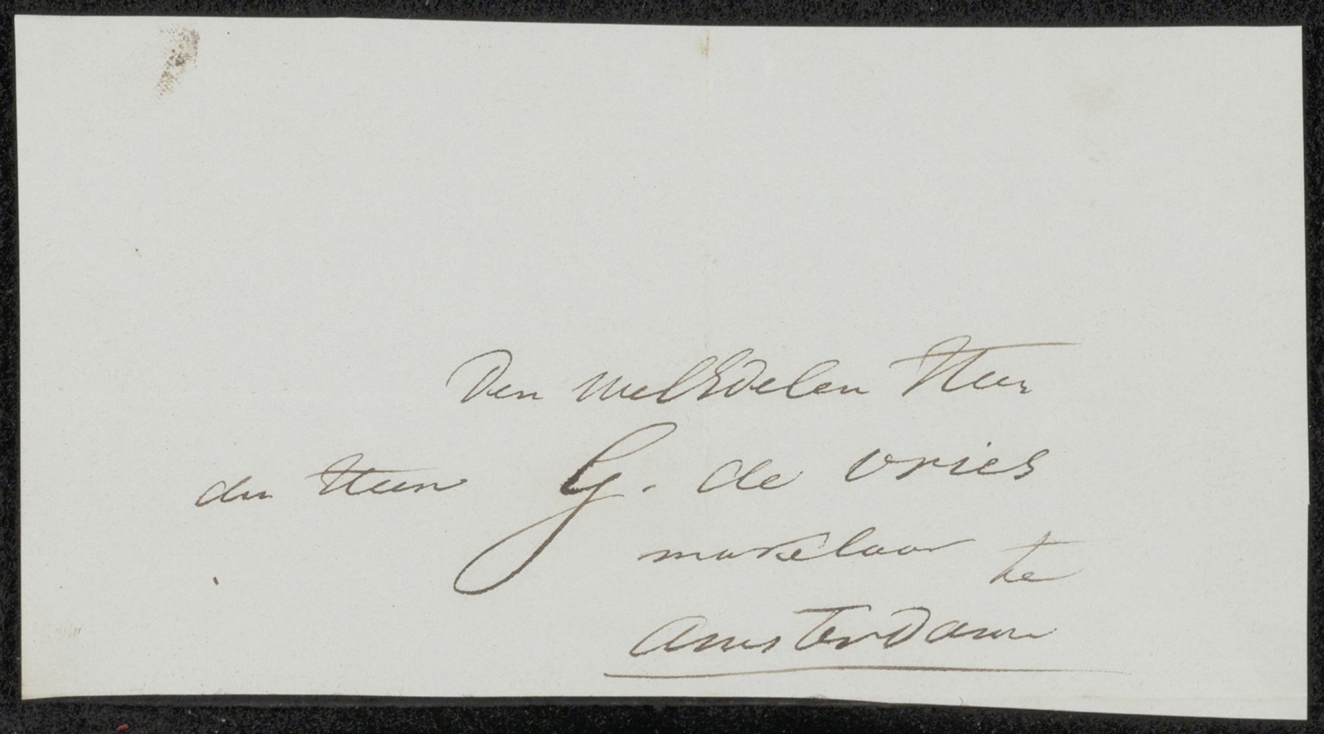 Brief aan G. de Vries by Huib van Hove Bz