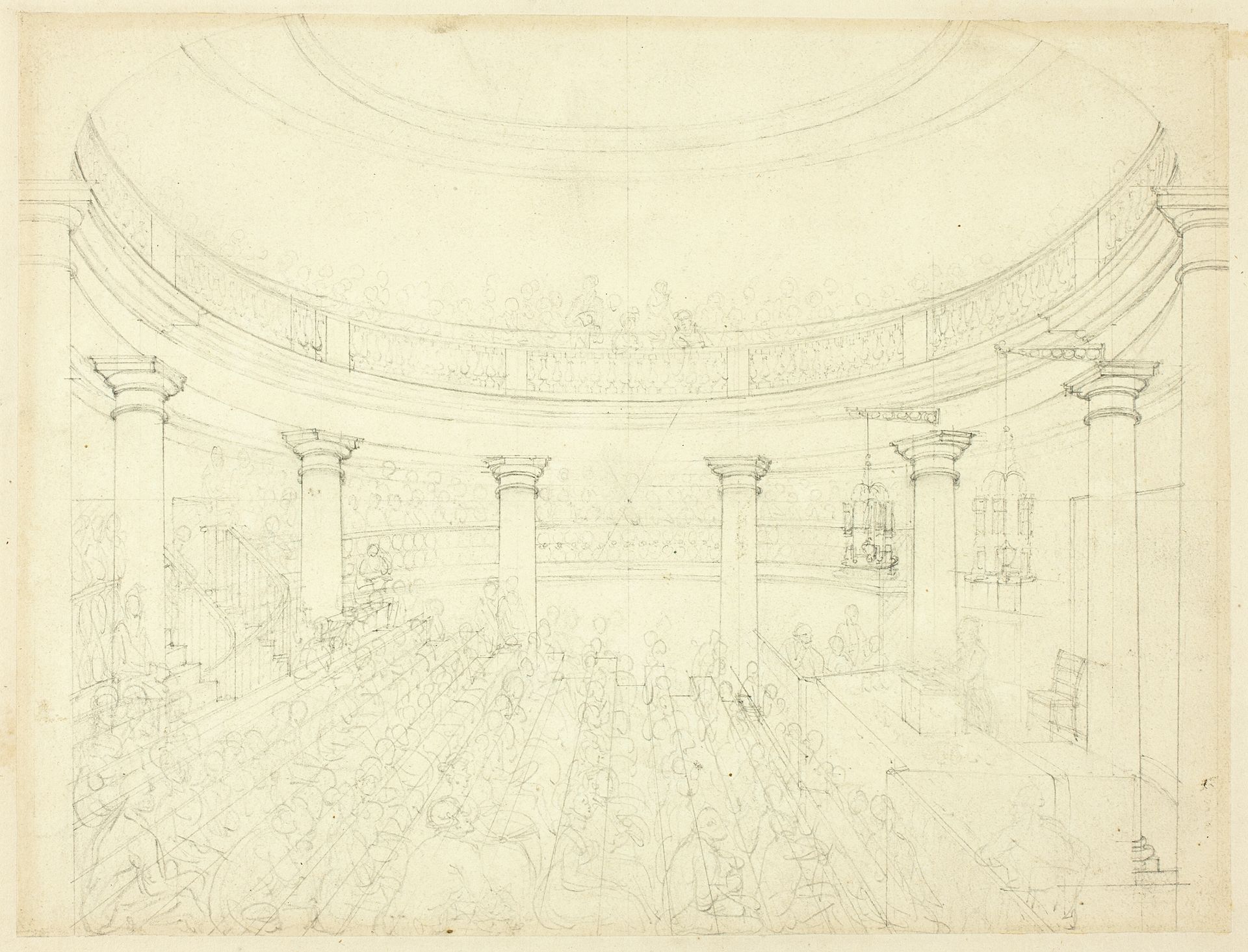 Study for Surrey Institution, from Microcosm of London by Augustus Charles Pugin