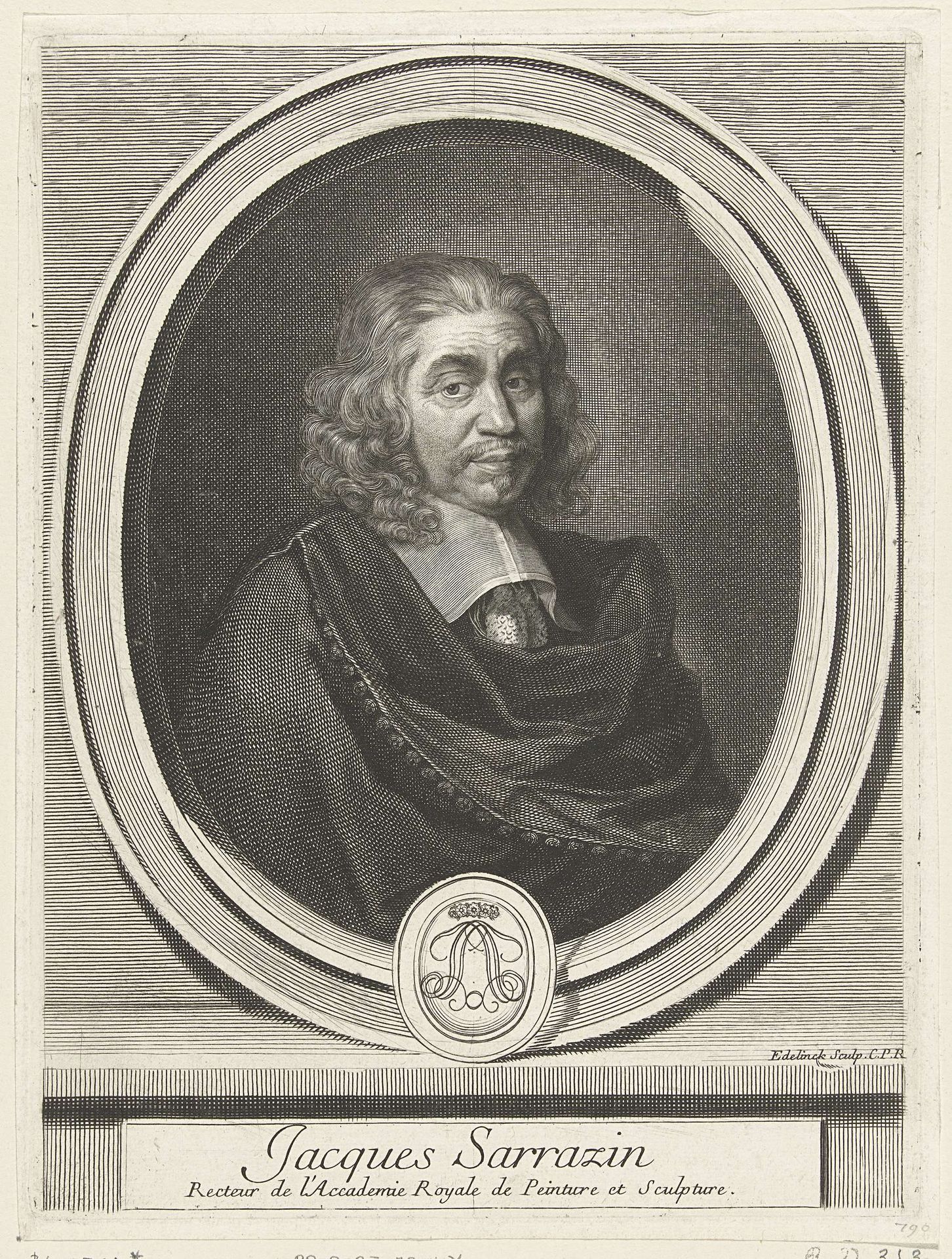 Portret van Jacques Sarazin by Gérard Edelinck