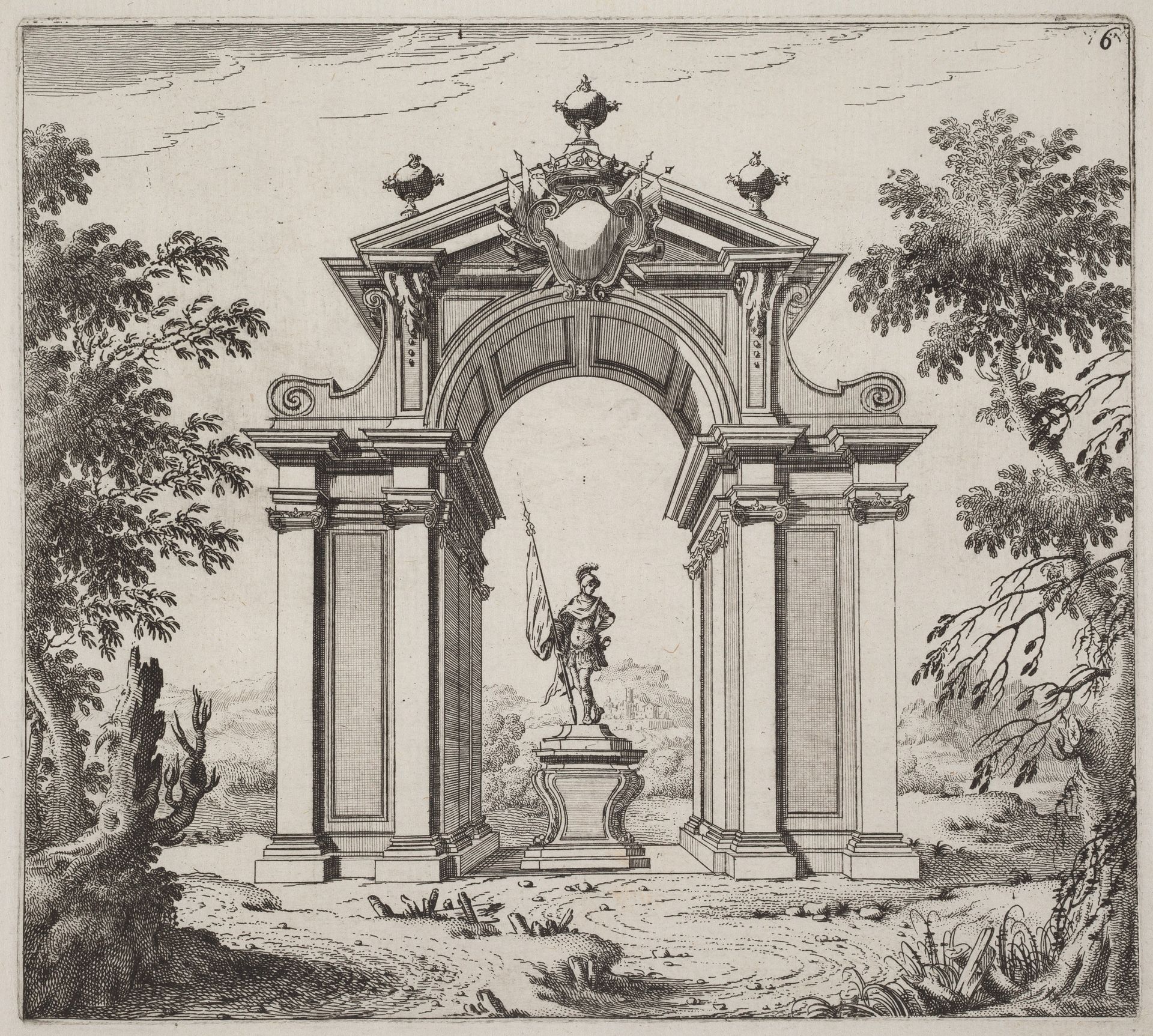 Triumphal Arch in a Landscape by Giuseppe Antonio Landi