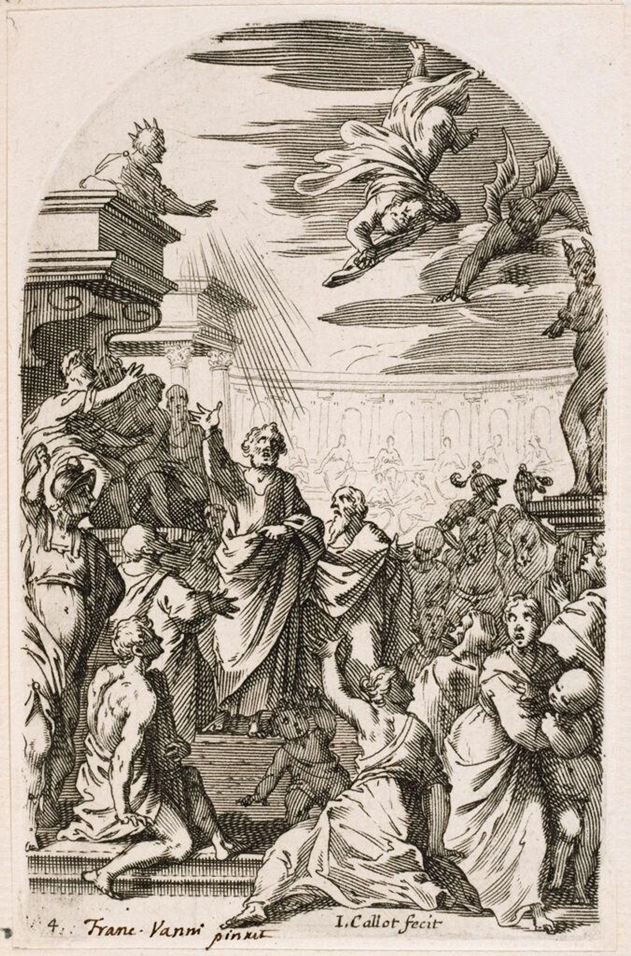 Fall of Simon the Magician by Jacques Callot