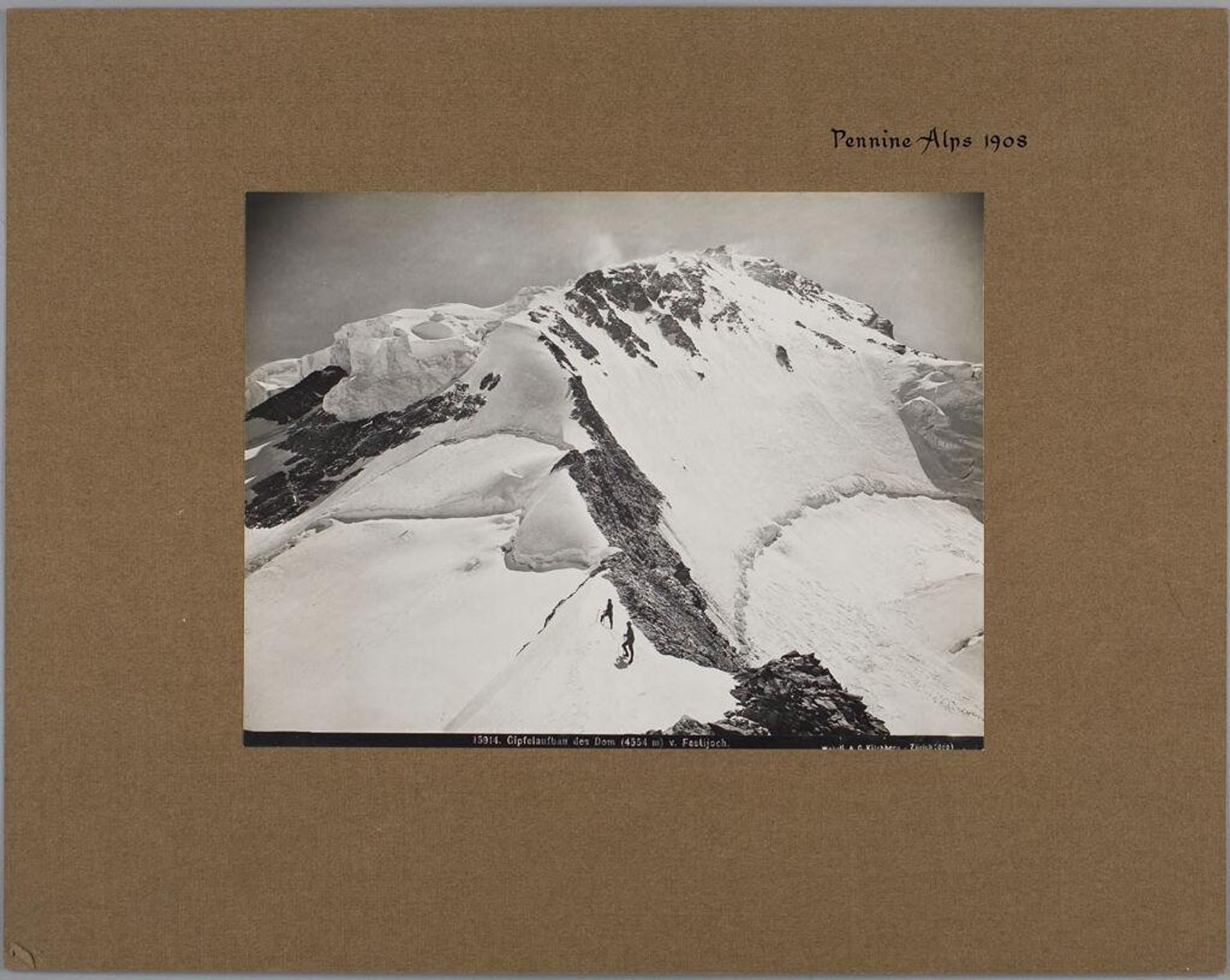 Gipfelaubau des Dom (4554 m) v. Festijoch, Pennine Alps by A. G. Wehrli