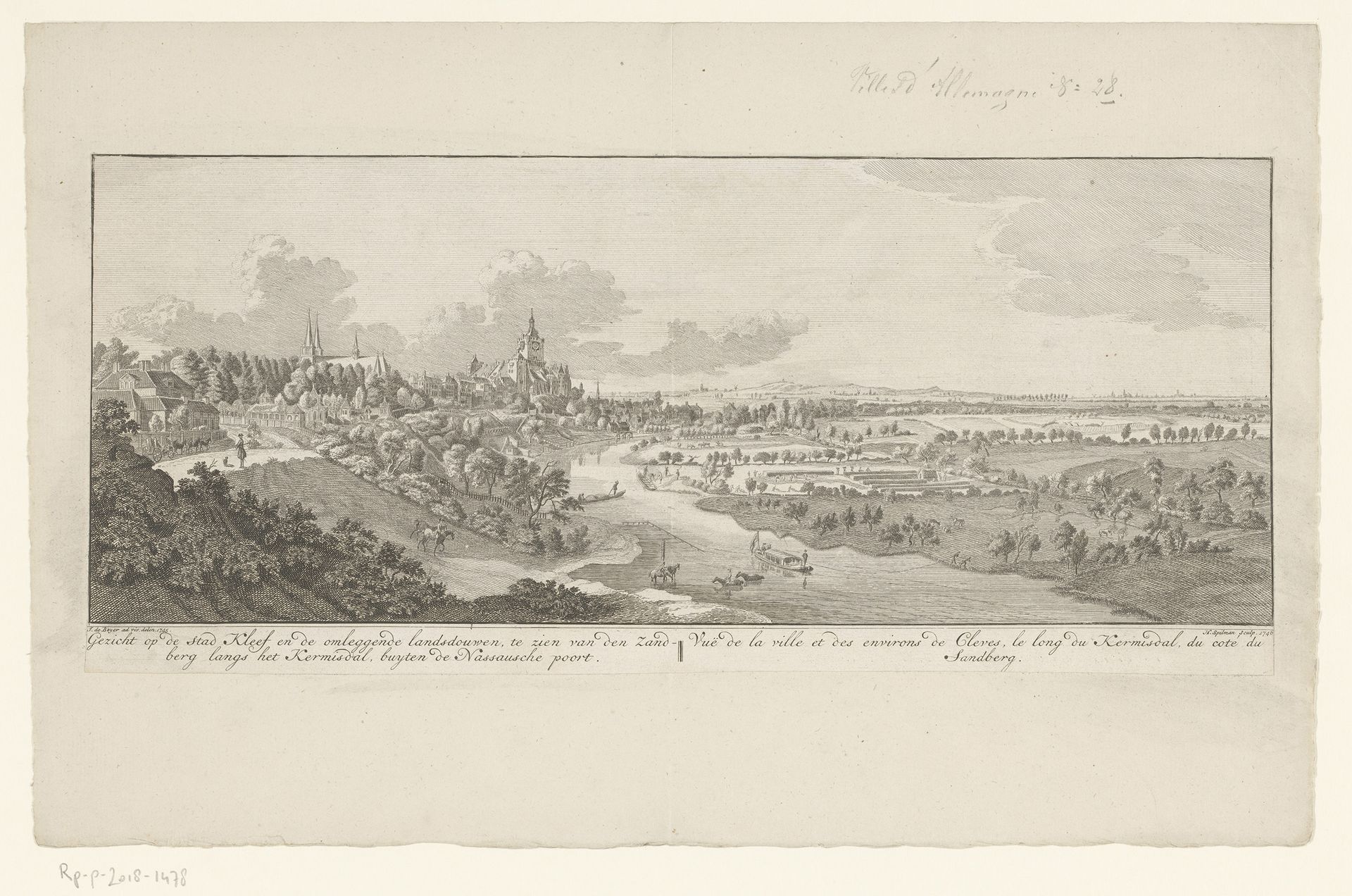 Gezicht op Kleef by Hendrik Spilman