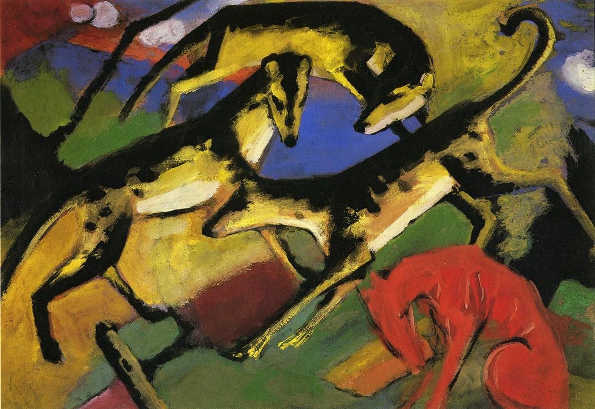 Playing Dogs by Franz Marc