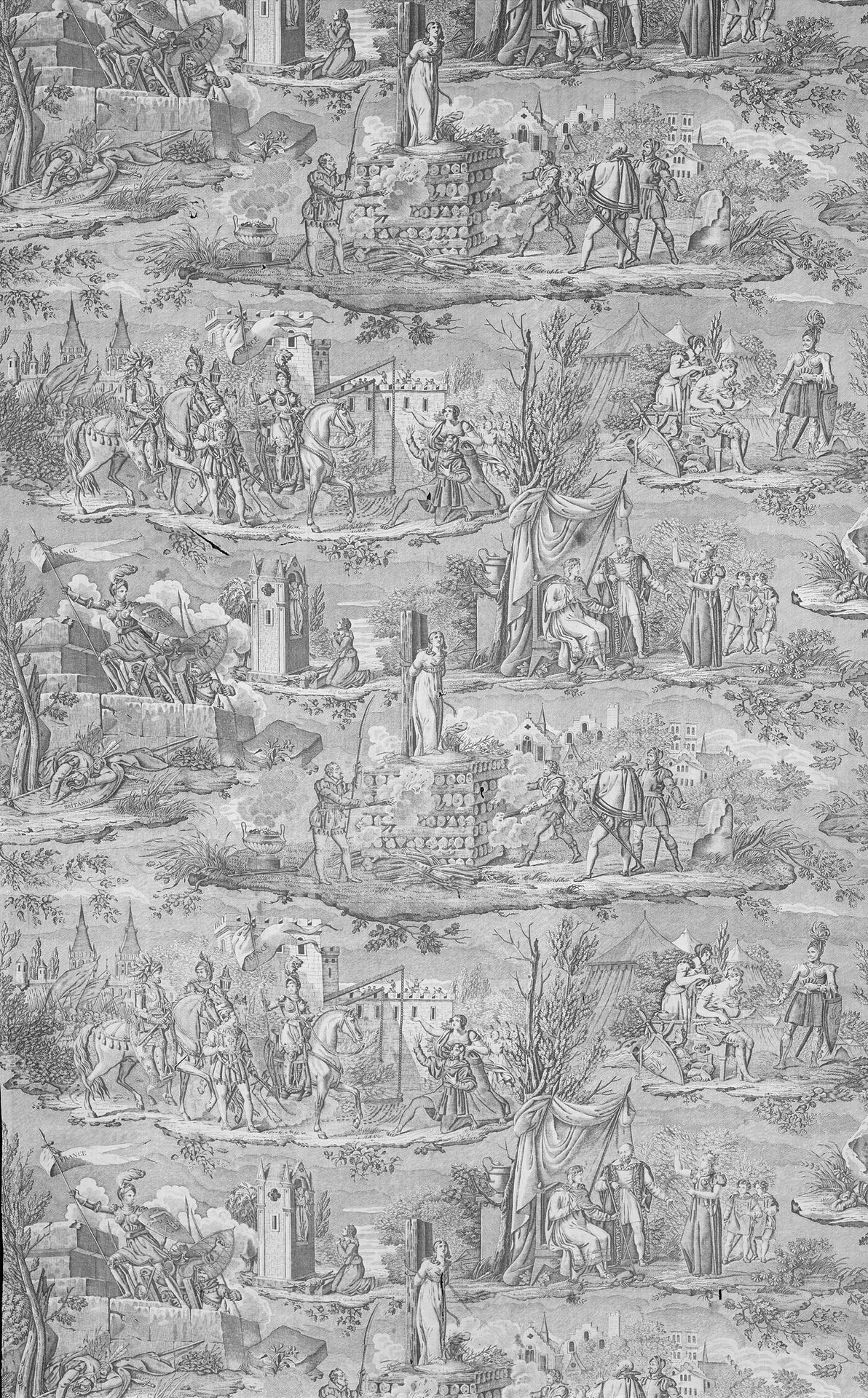 La Vie de Jeanne d'Arc (The Life of Joan of Arc) (Furnishing Fabric) by Charles Abraham Chasselat