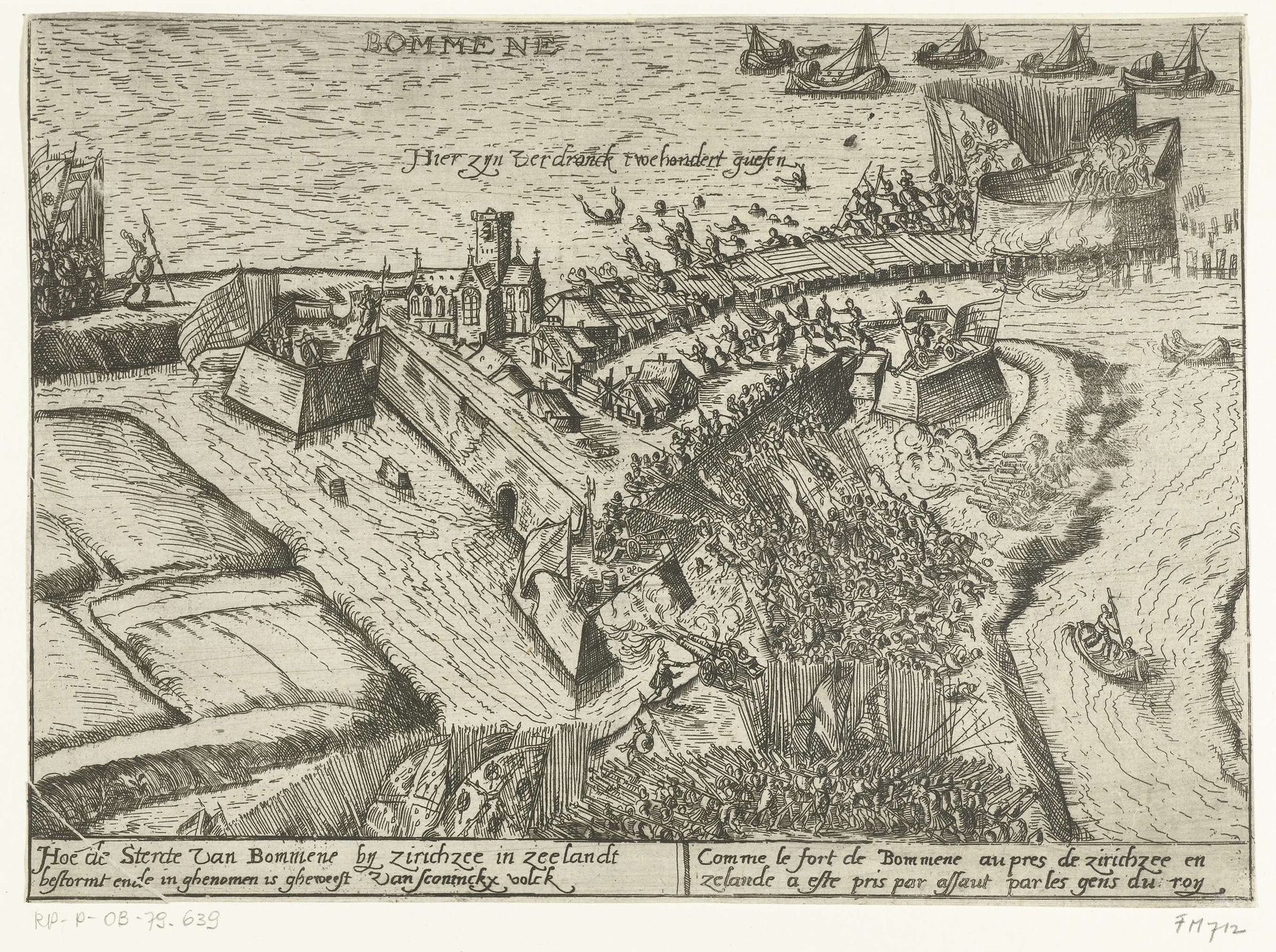 Bommenede ingenomen door de Spanjaarden, 1575 by Anonymous