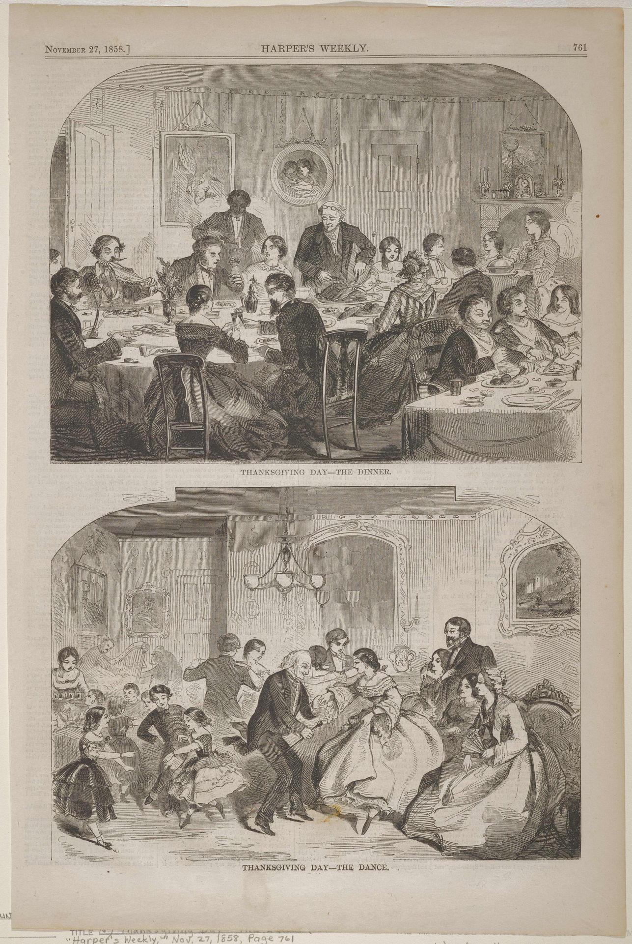 Thanksgiving Day -- The Dance by Winslow Homer