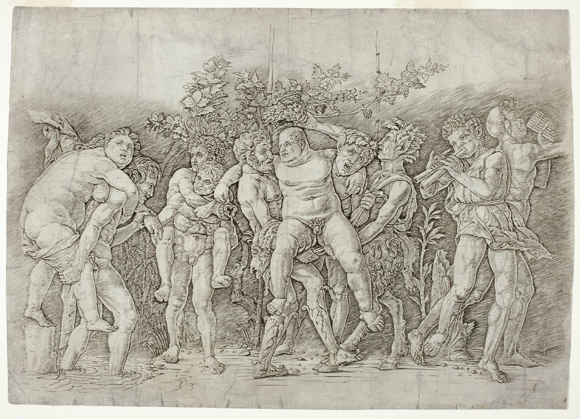 Bacchanal with Silenus by Andrea Mantegna