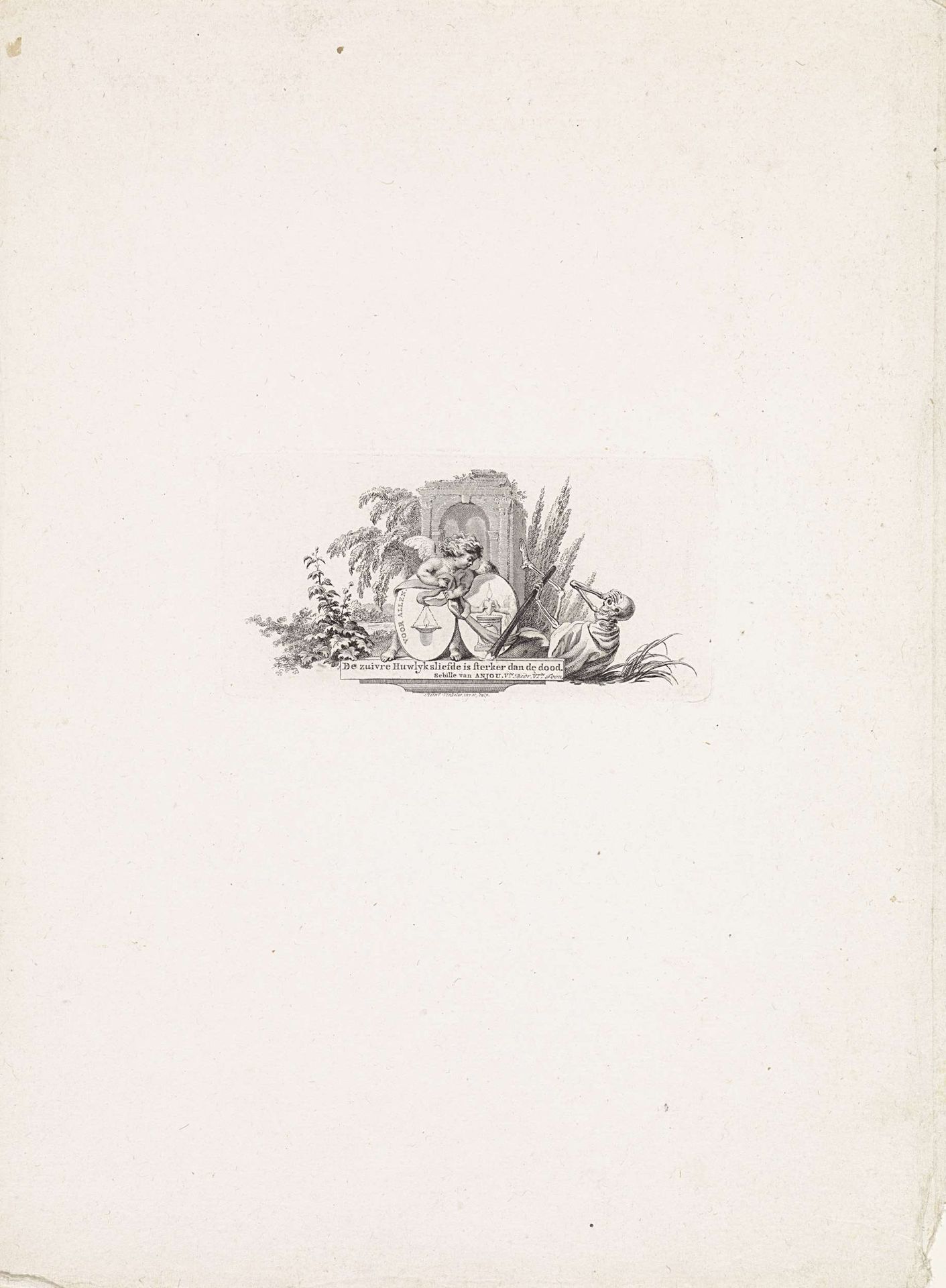 Allegorie op de overwinning van de liefde op de dood by Reinier Vinkeles