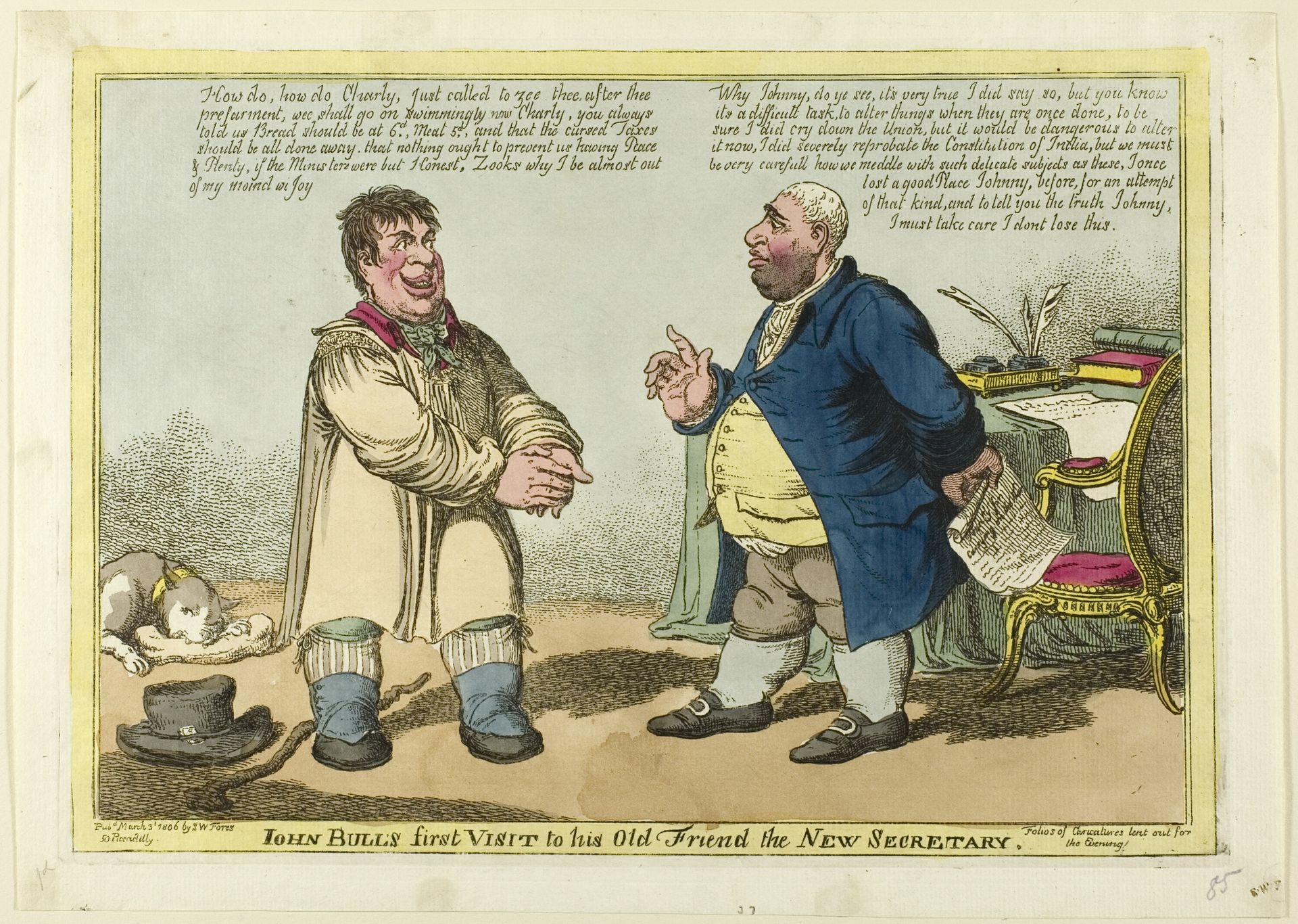 John Bull's First Visit to his Old Friend the New Secretary by Charles Williams