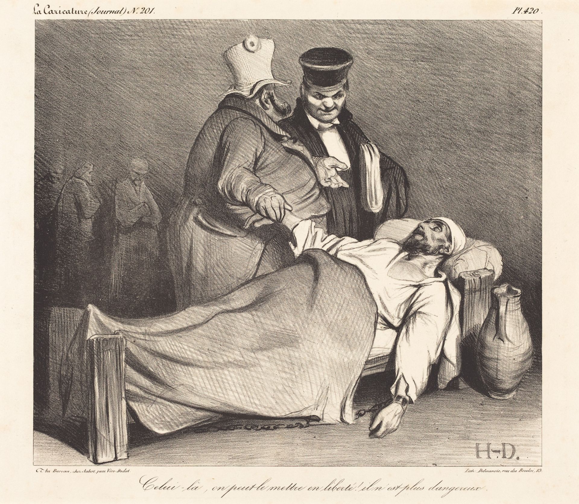 Celui-la, on peut le mettre en liberté! (This one we can set free!  He is no longer dangerous!) by Honoré Daumier