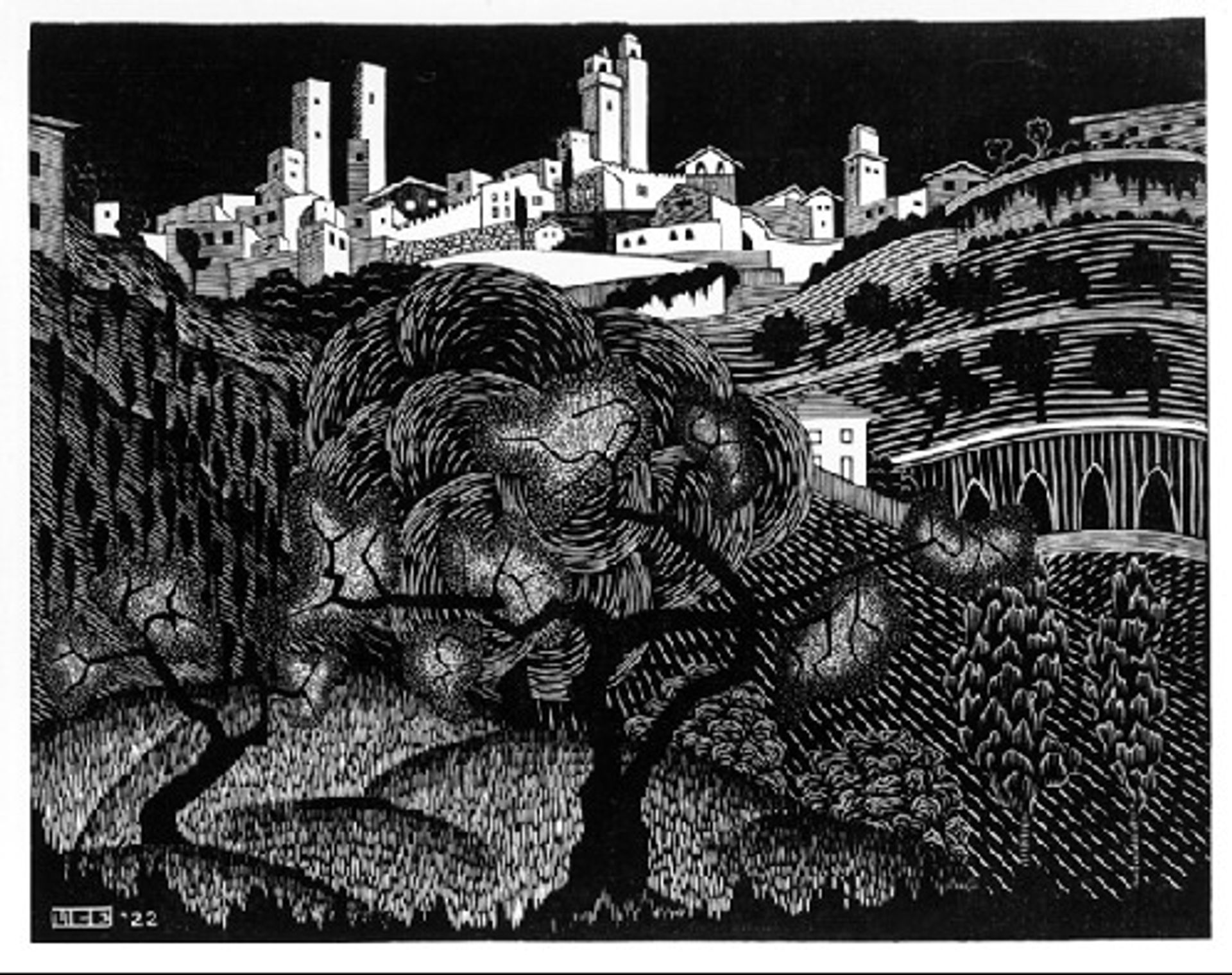 San Gimignano by M.C. Escher