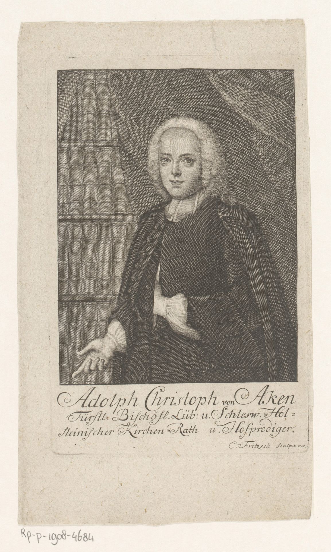 Portret van Adolph Christoph von Aken by Christian Fritzsch