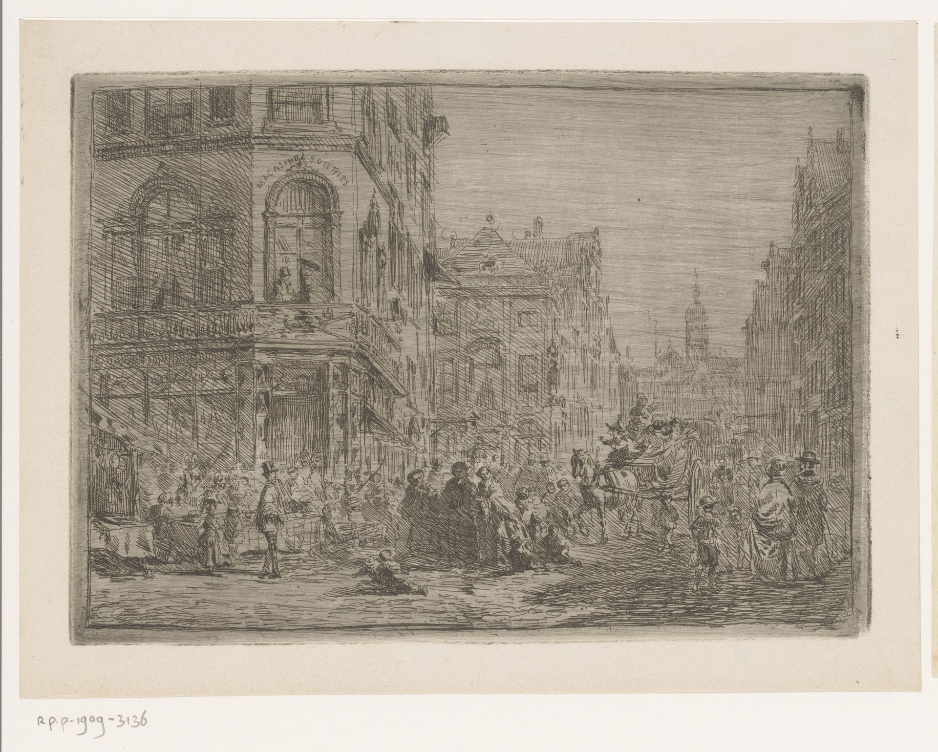 Carnavalsoptocht door de stad by Florent Nicolas Crabeels