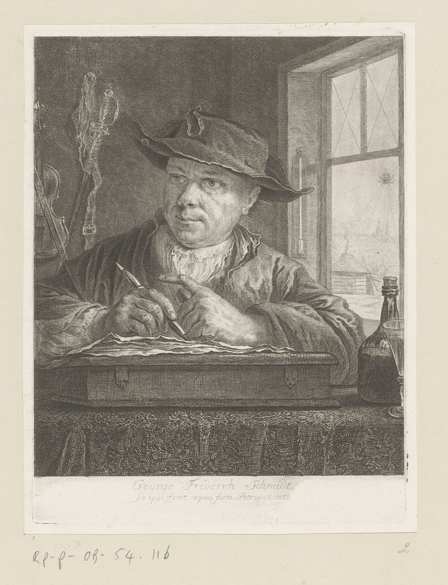 Zelfportret van Georg Friedrich Schmidt by Georg Friedrich Schmidt