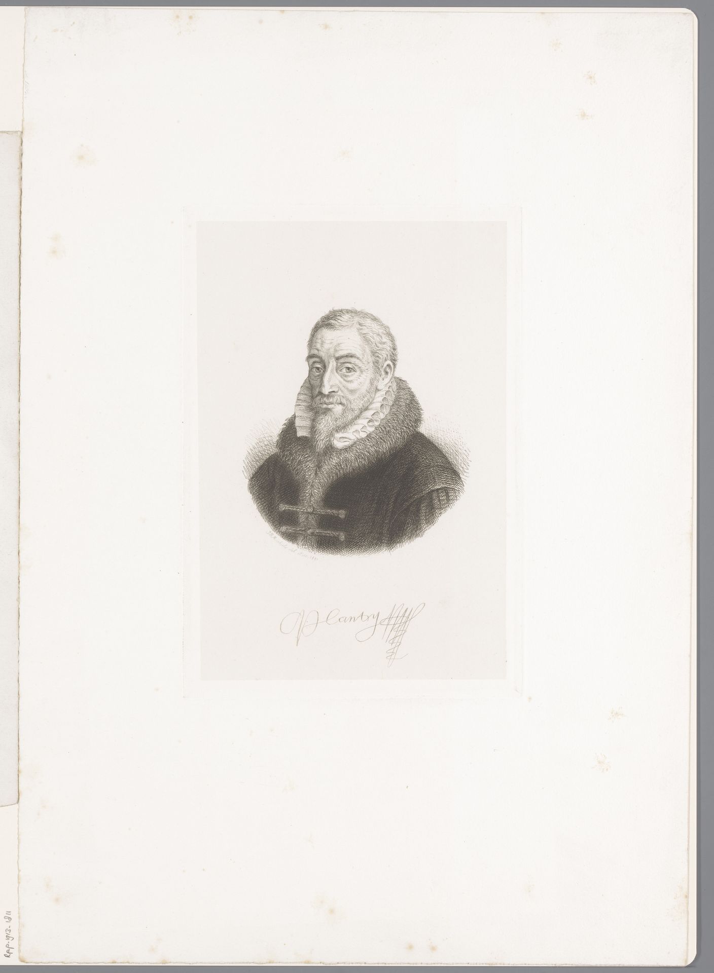 Portret van Christoffel Plantijn by Jean Baptiste Pierre Michiels