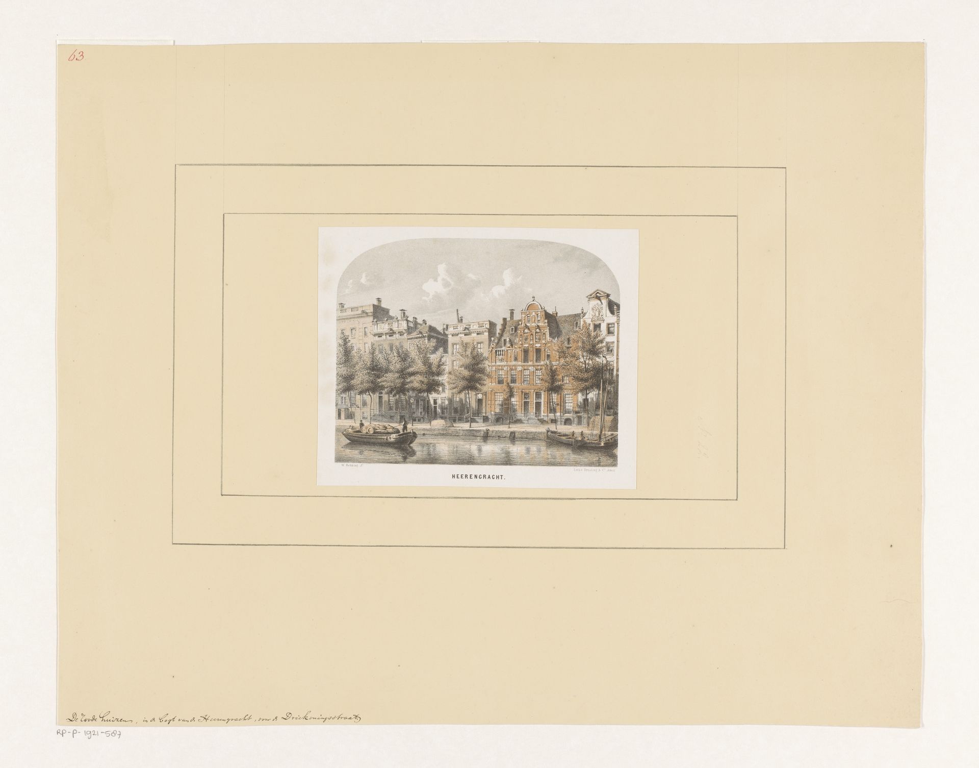 Herengracht met Huis Bartolotti in Amsterdam by Willem Hekking jr.