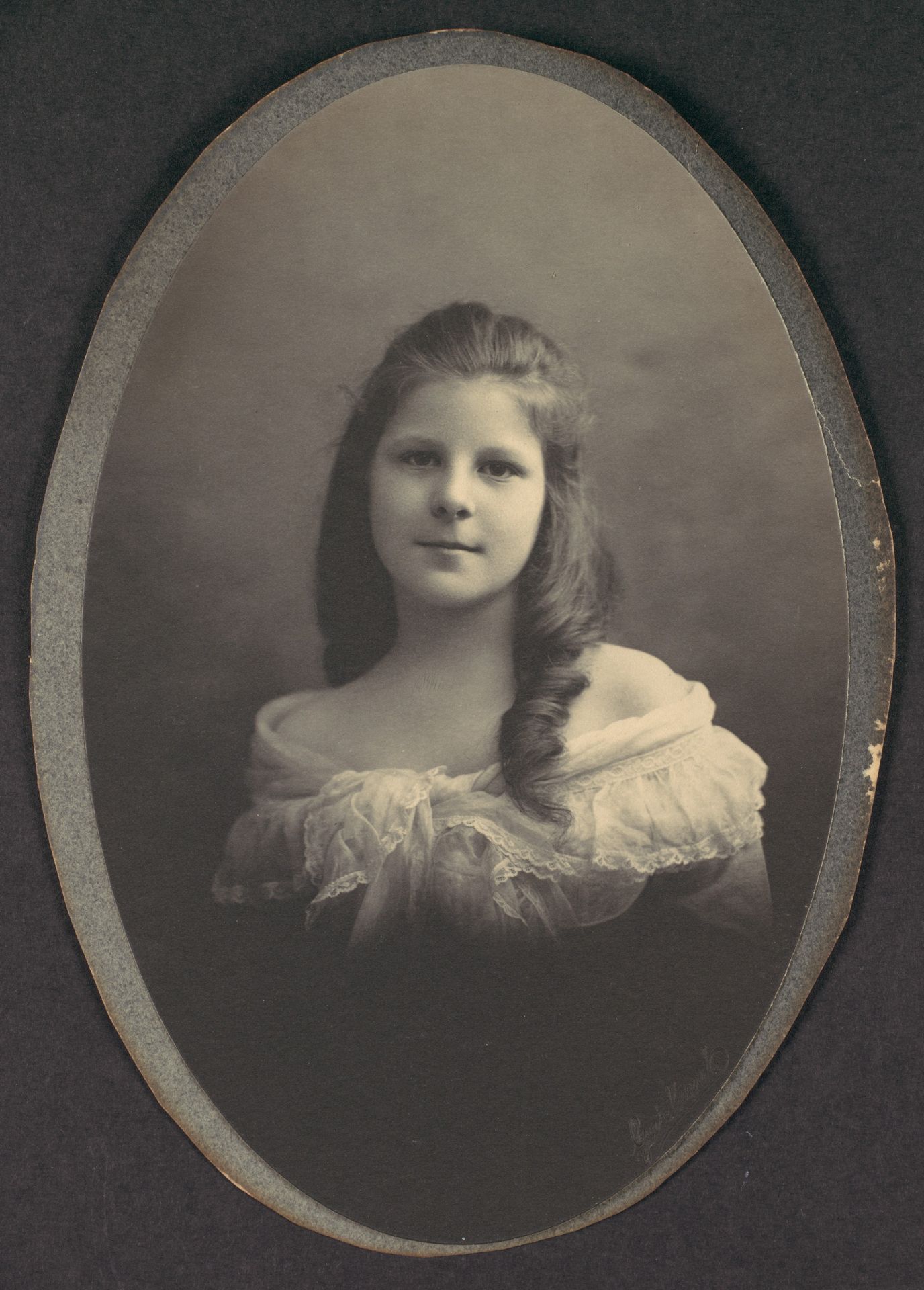 [Girl with White Off-the-Shoulder Dress] by Frederick Gutekunst