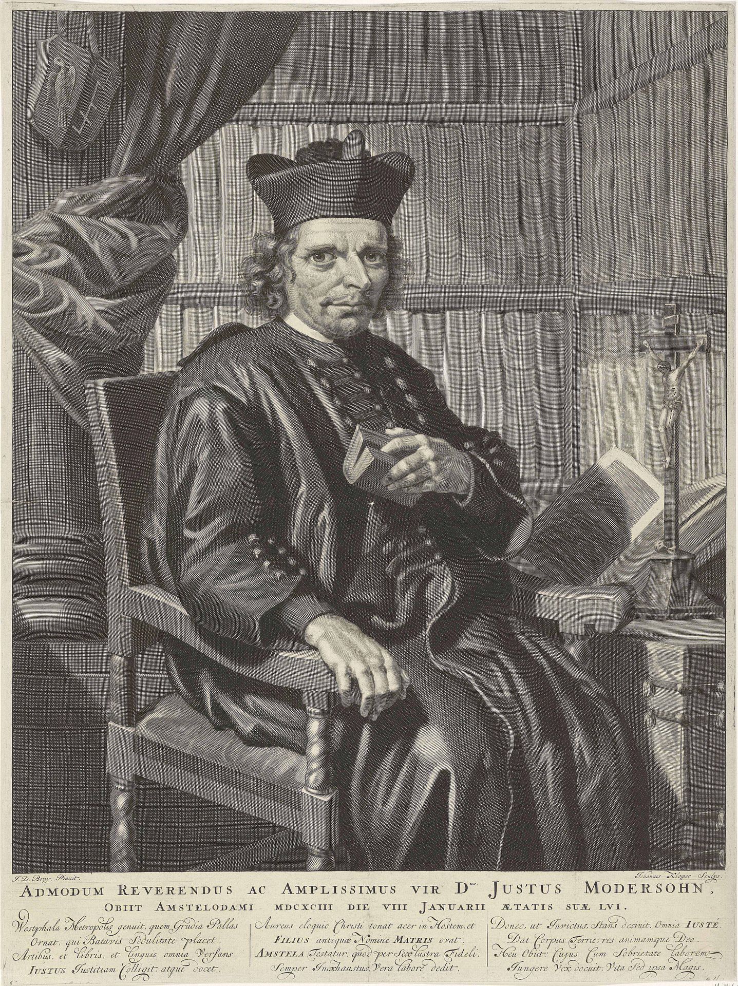Portret van de pastoor Justus Modersohn by Johannes Klopper