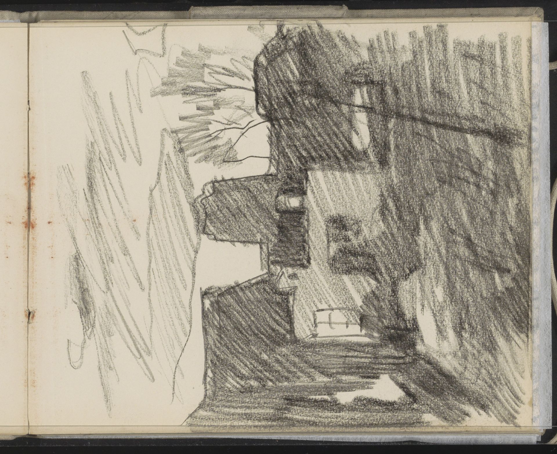 Stadsgezicht met een kerk, mogelijk de Grote of Johannes de Doperkerk te Wijk bij Duurstede by Willem Witsen